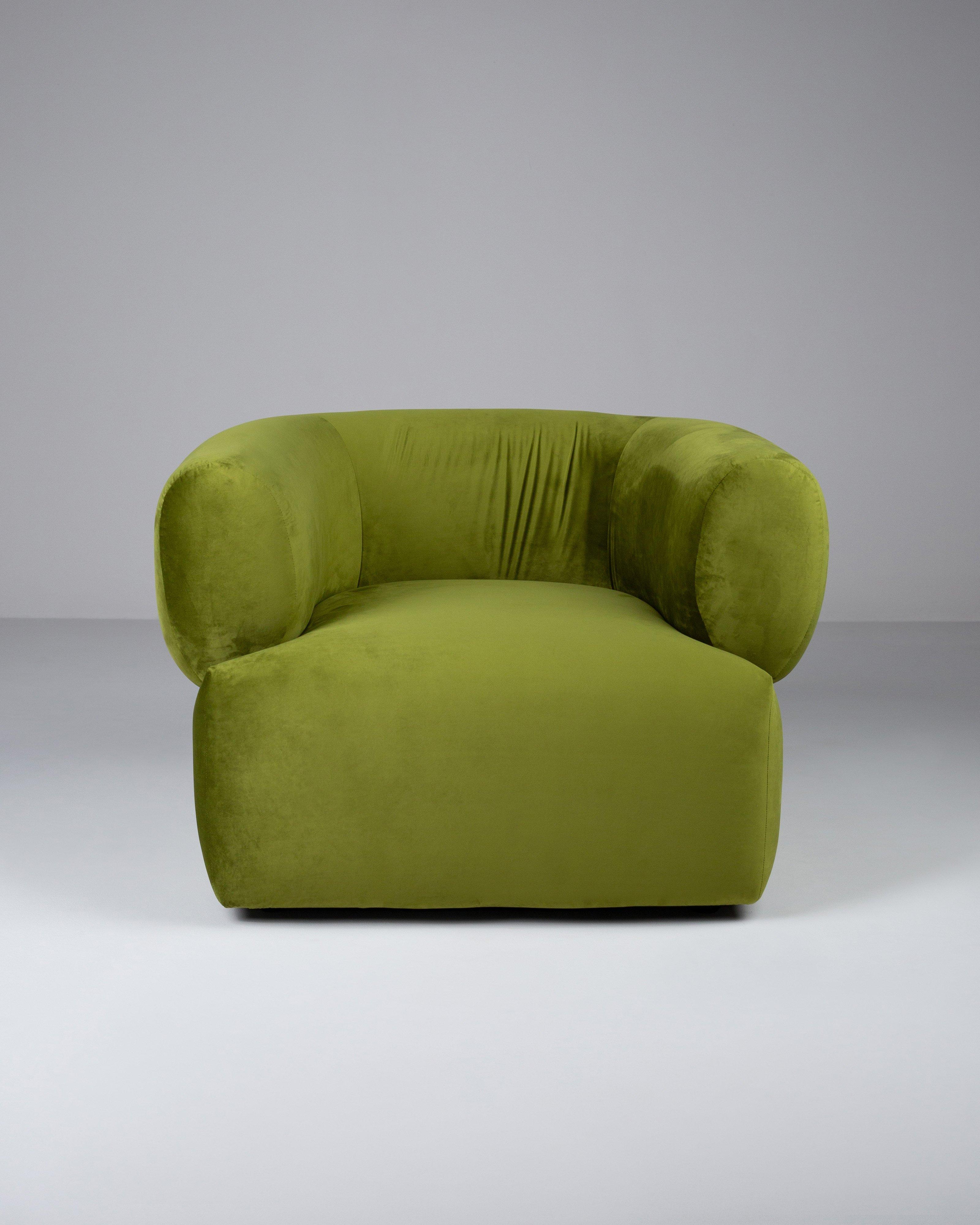 Gus Velvet Armchair -  Chartreuse