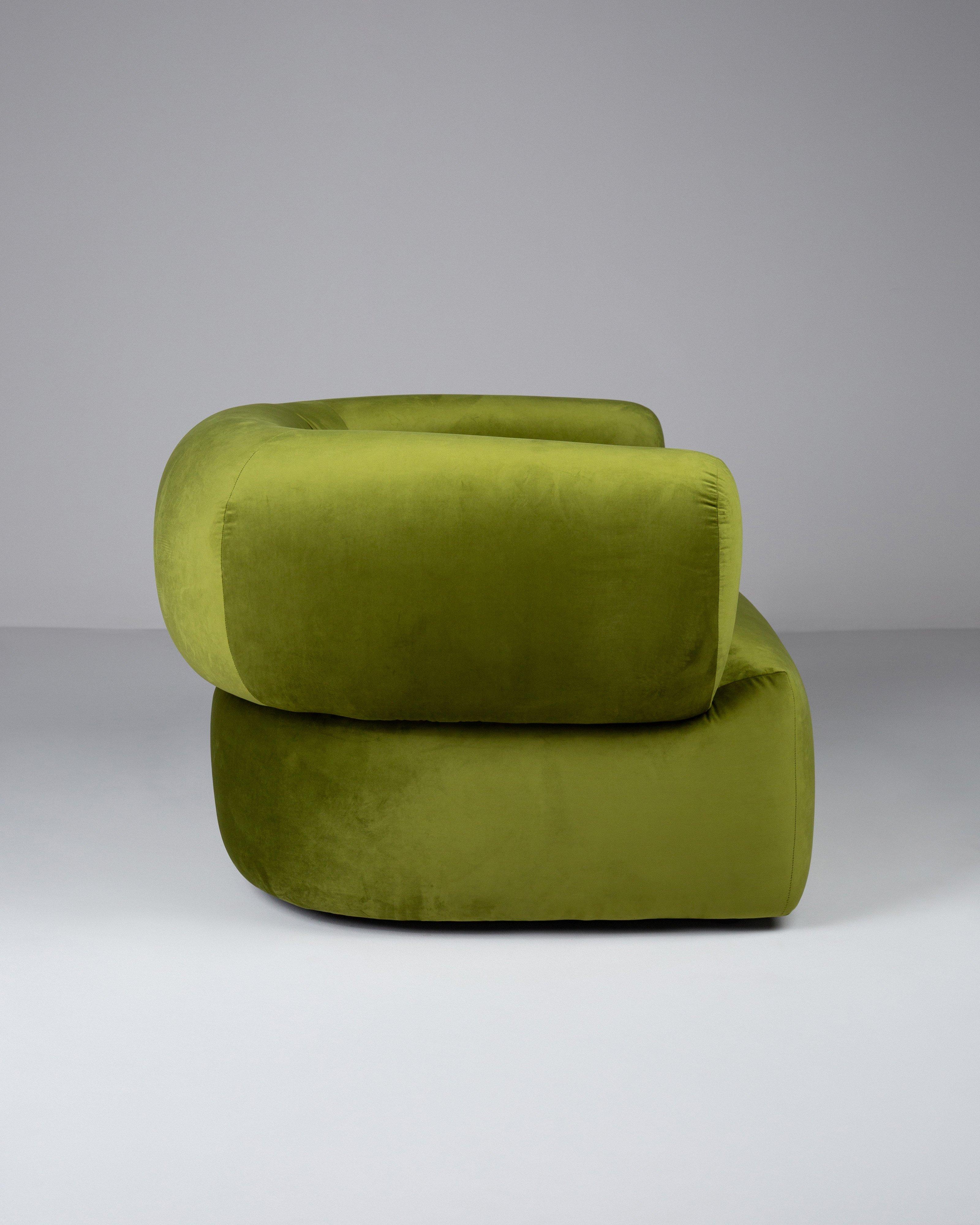 Gus Velvet Armchair -  Chartreuse