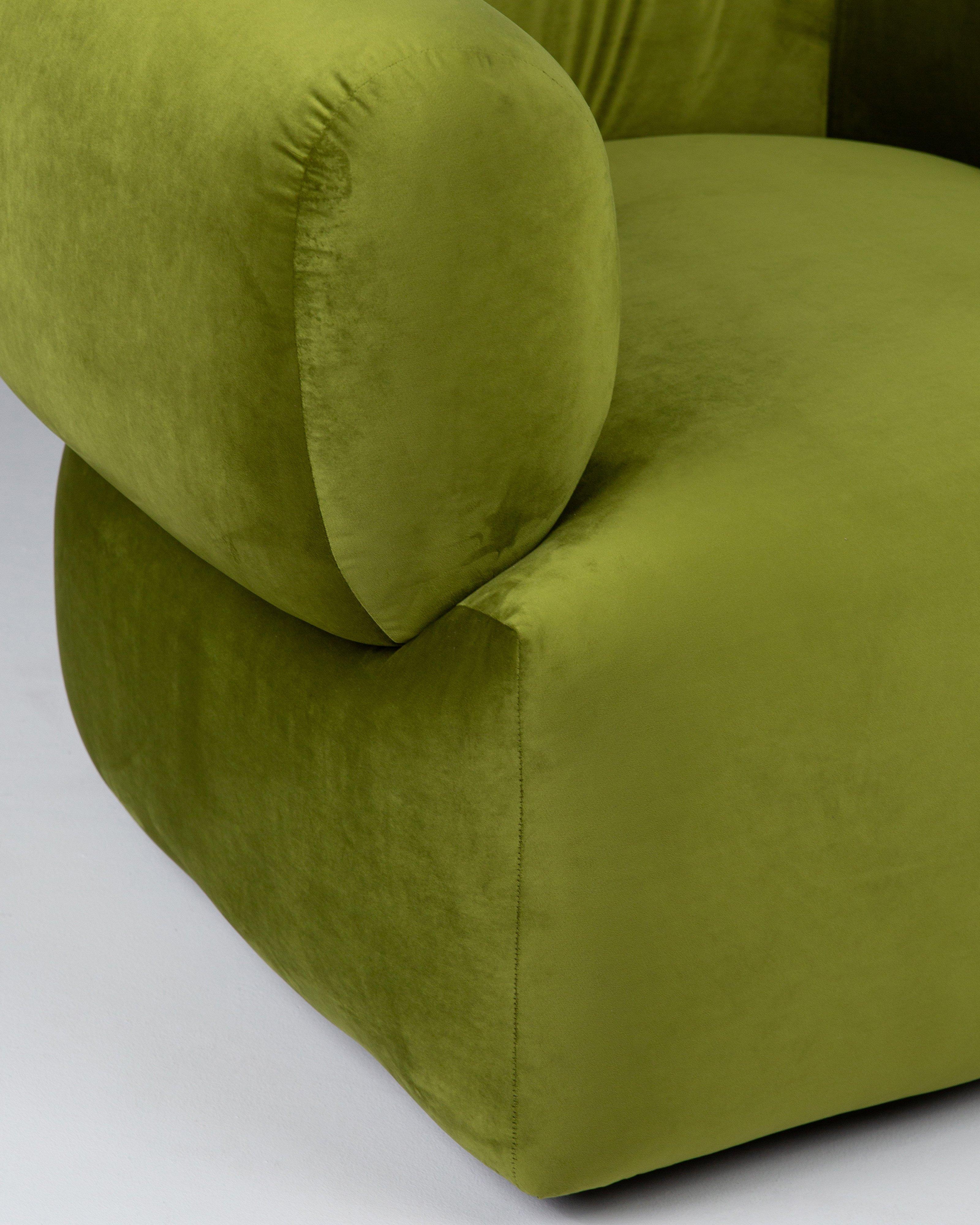 Gus Velvet Armchair -  Chartreuse