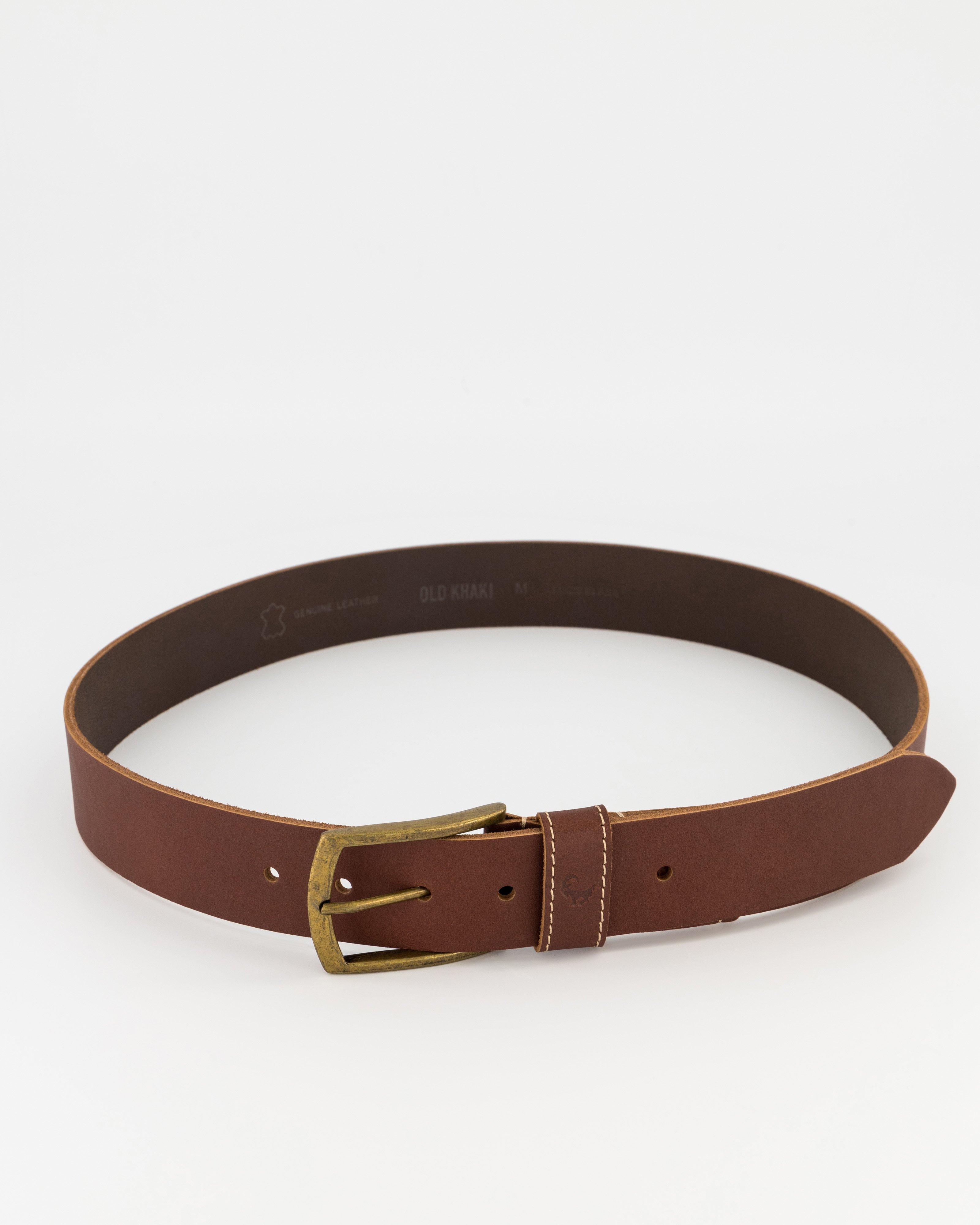 Men’s Ganton Stitched Leather Belt -  Tan