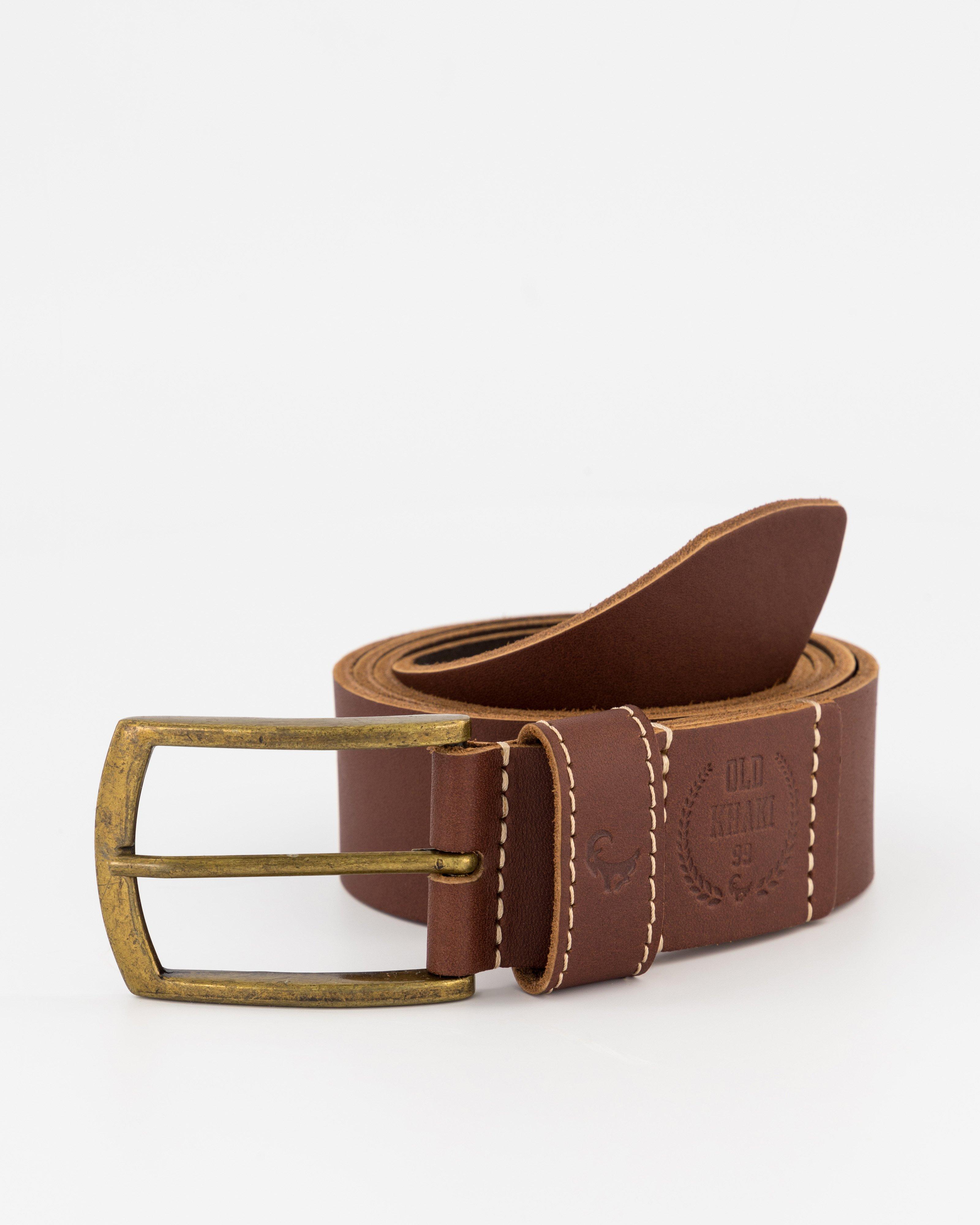 Men’s Ganton Stitched Leather Belt -  Tan