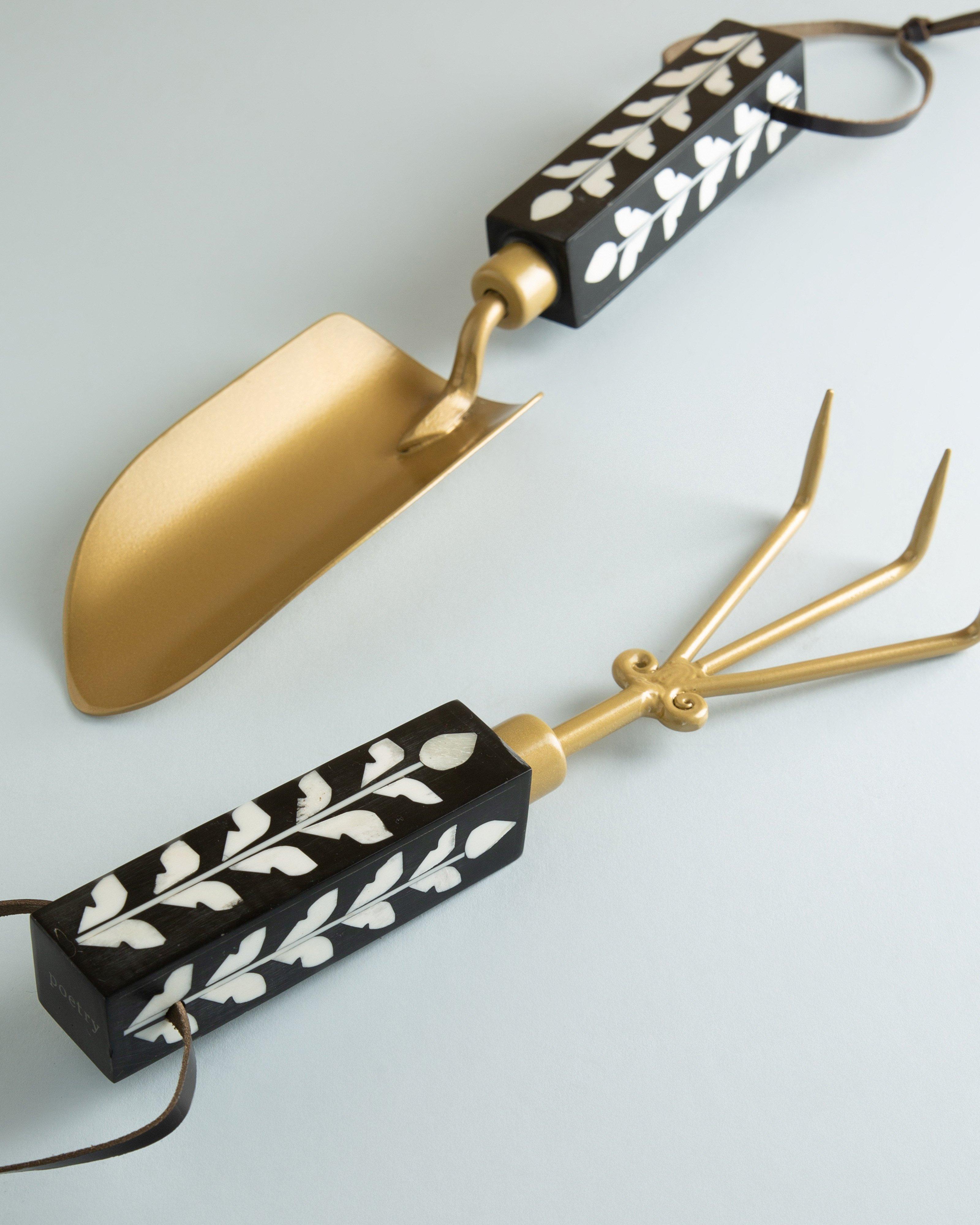 Bone Inlay Gardening Rake -  Milk