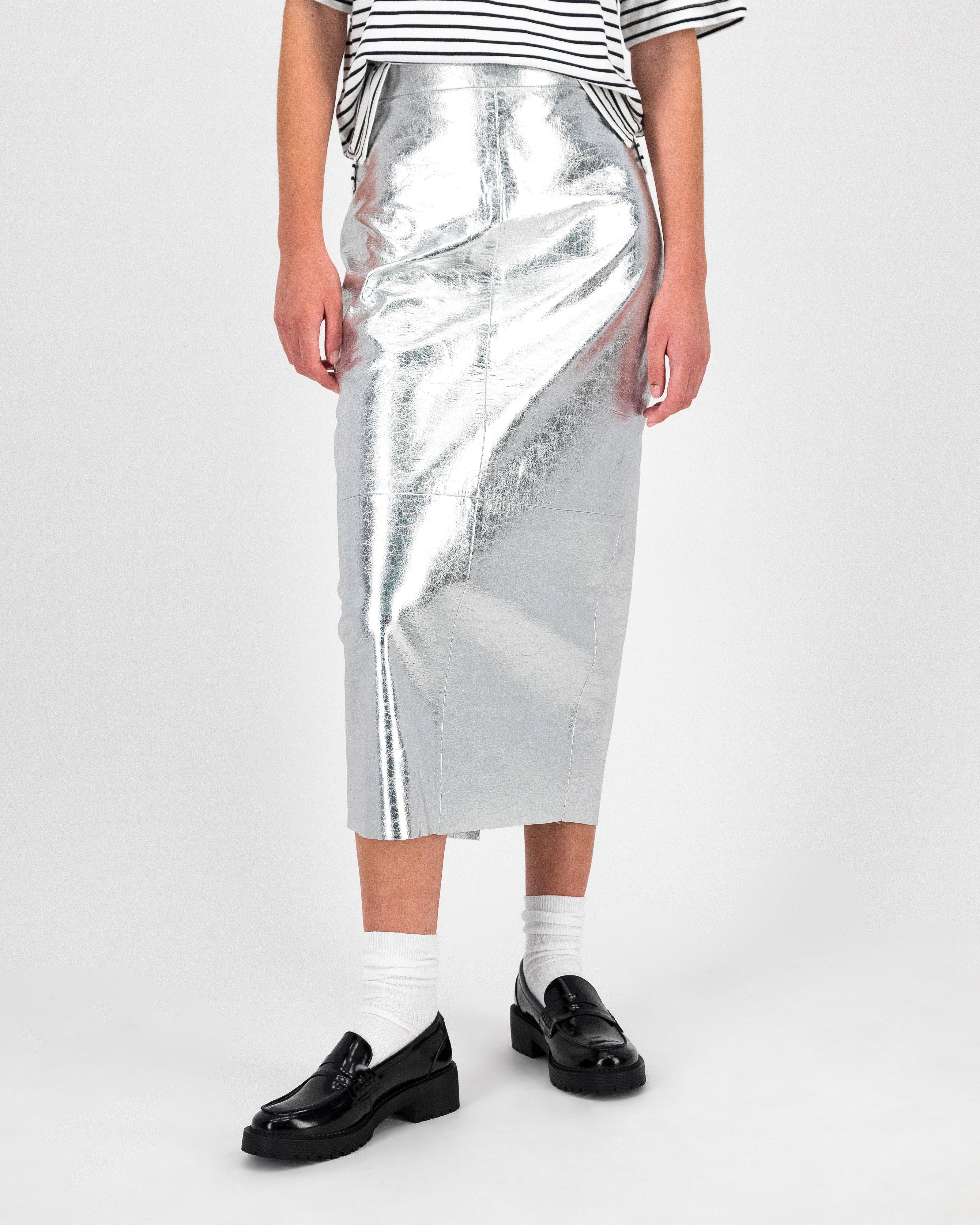 Autumn Metallic Skirt -  Silver