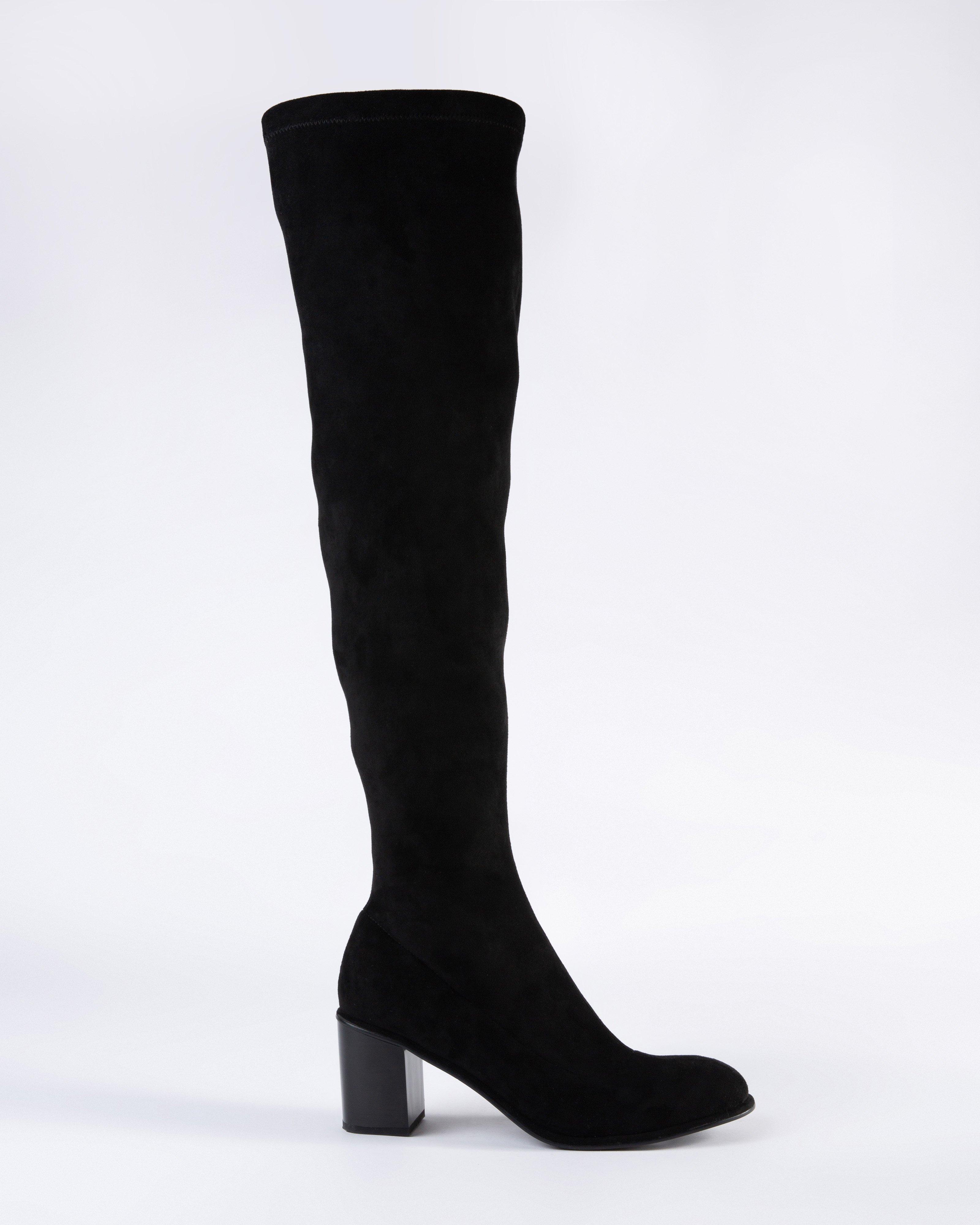 Brynn Micro Suede Thigh High Boot -  Black
