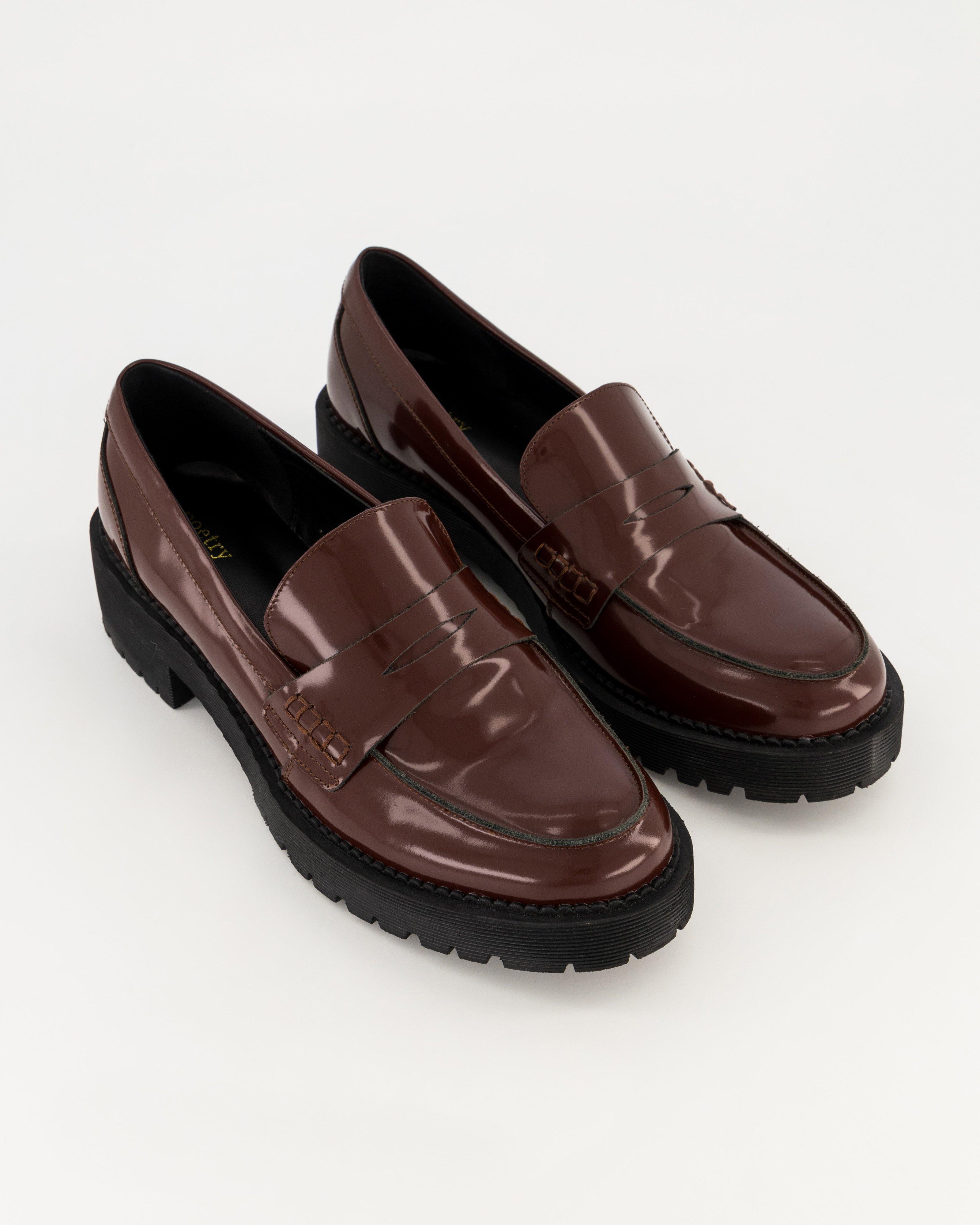 Martina Chunky Leather Loafer -  Brown