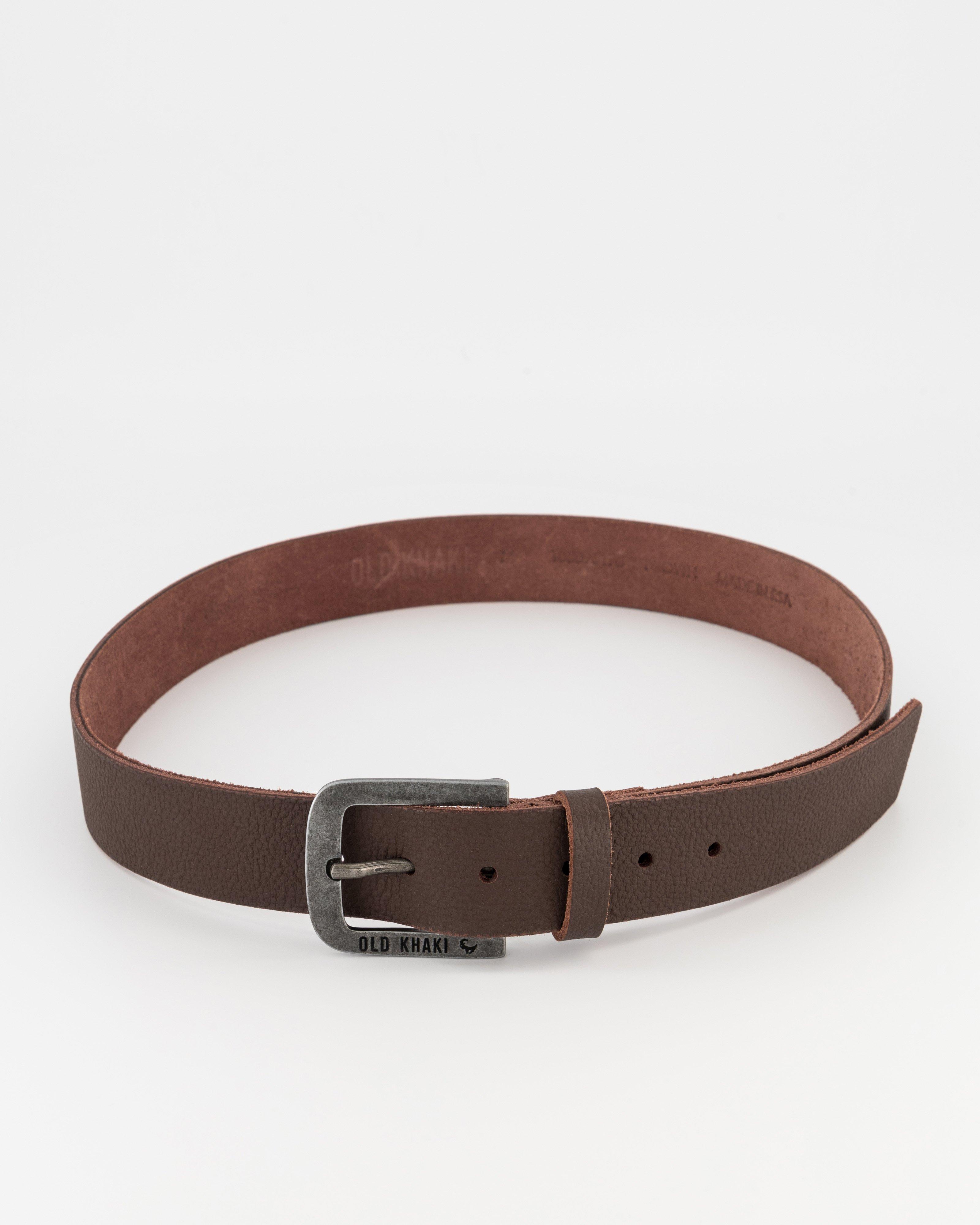 Men’s Bennett Branded Leather Belt -  Brown