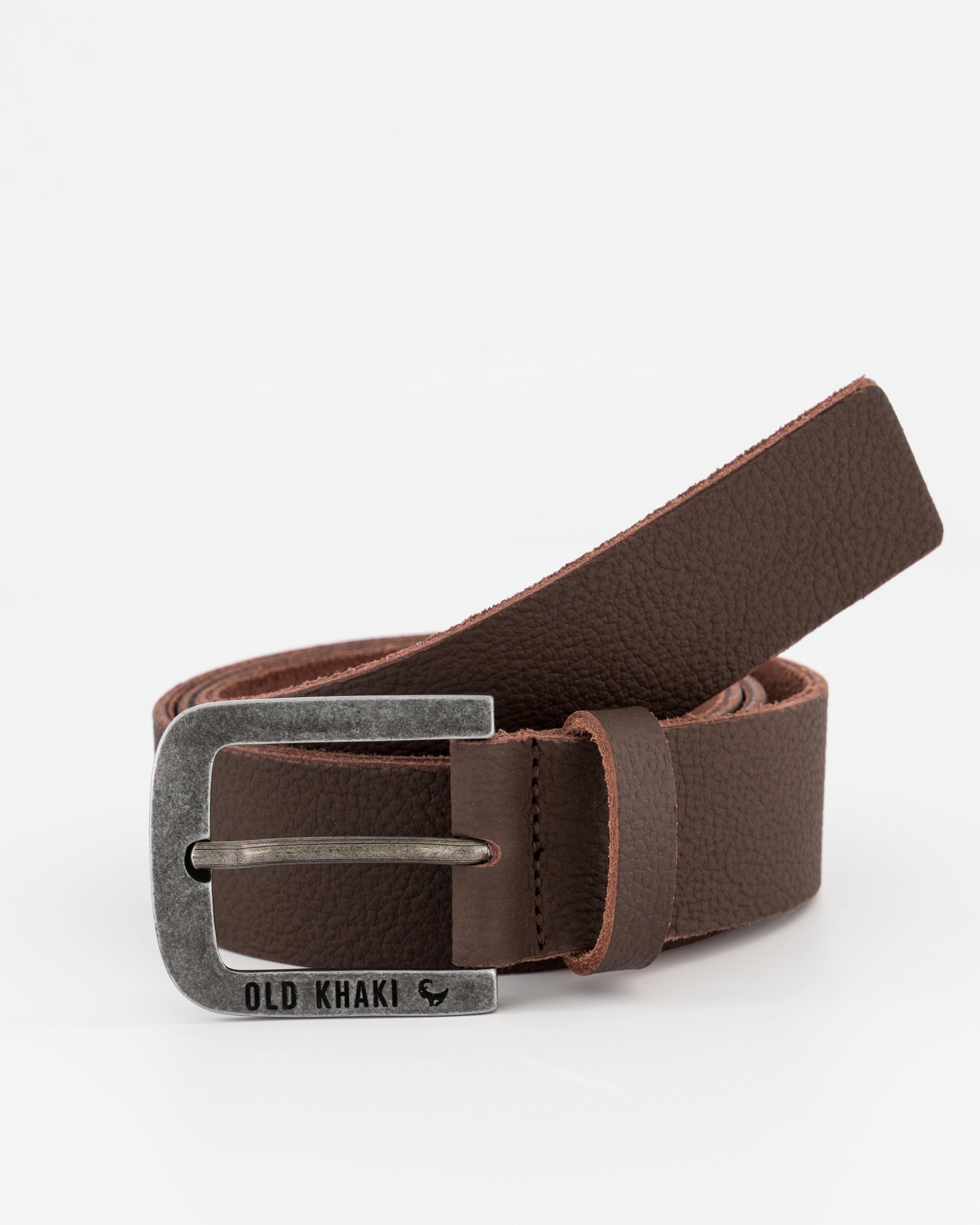 Men’s Bennett Branded Leather Belt -  Brown