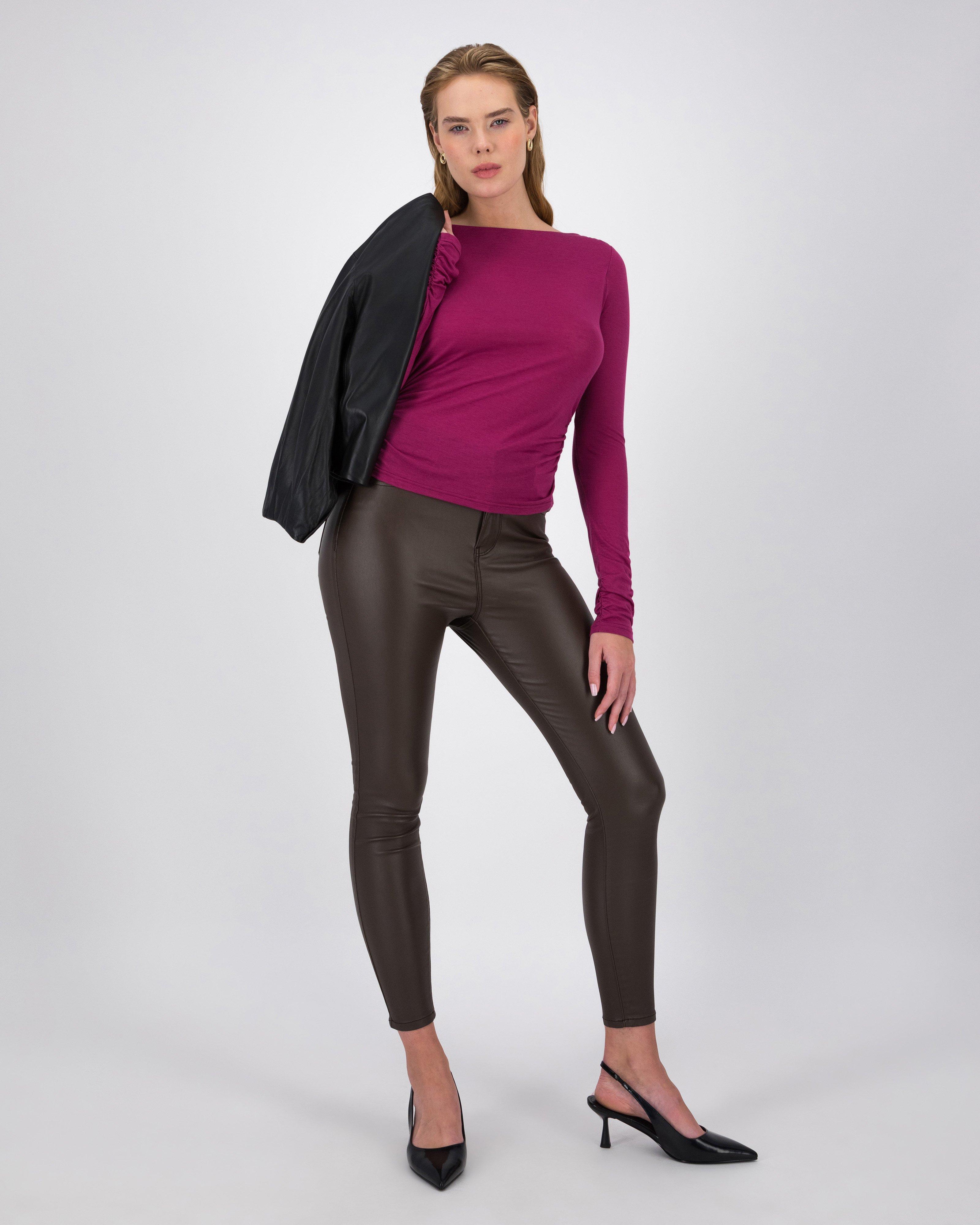 Lillie Ruched Detail Tee -  Pink