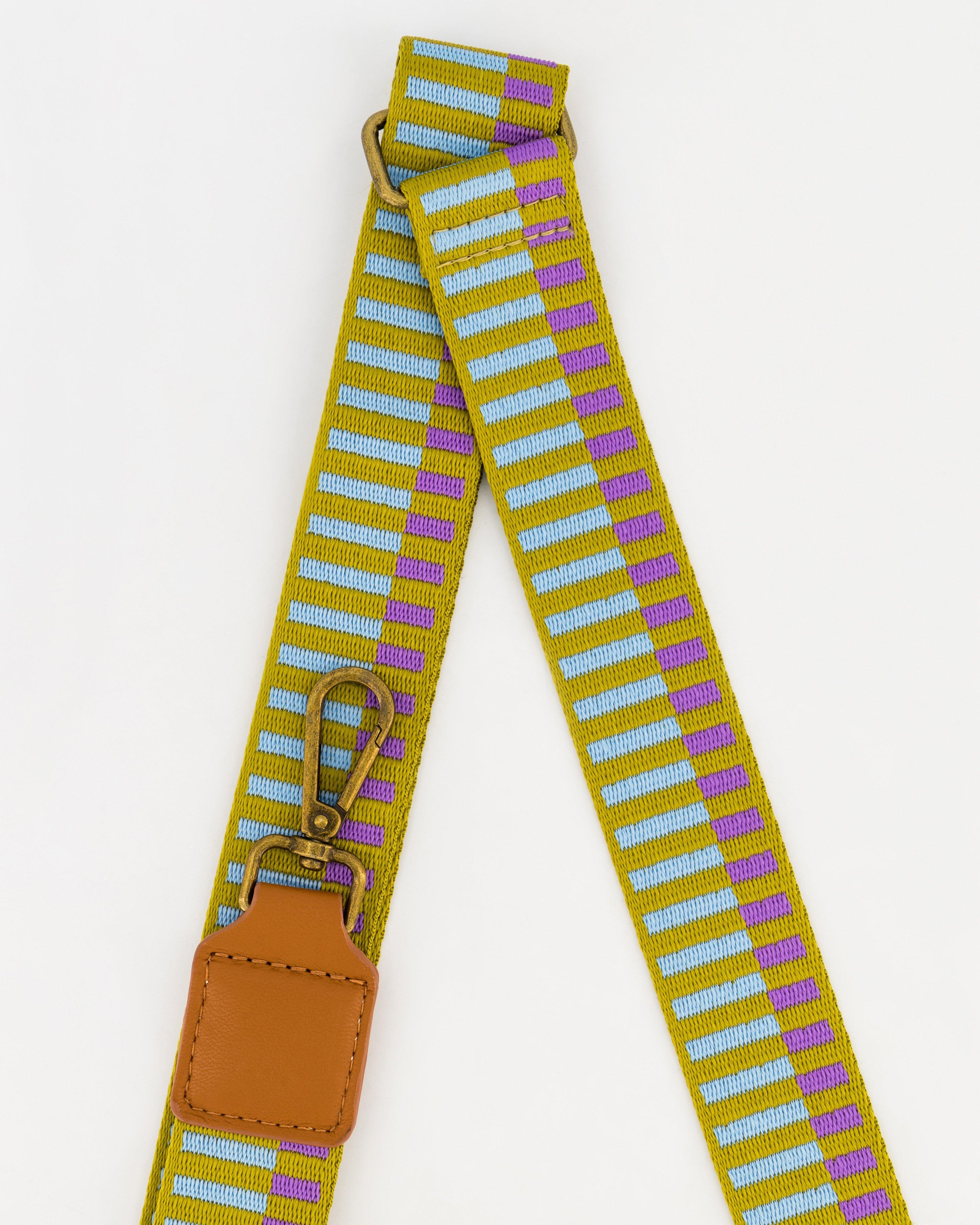 Women’s Ladder Print Bag Strap -  Chartreuse