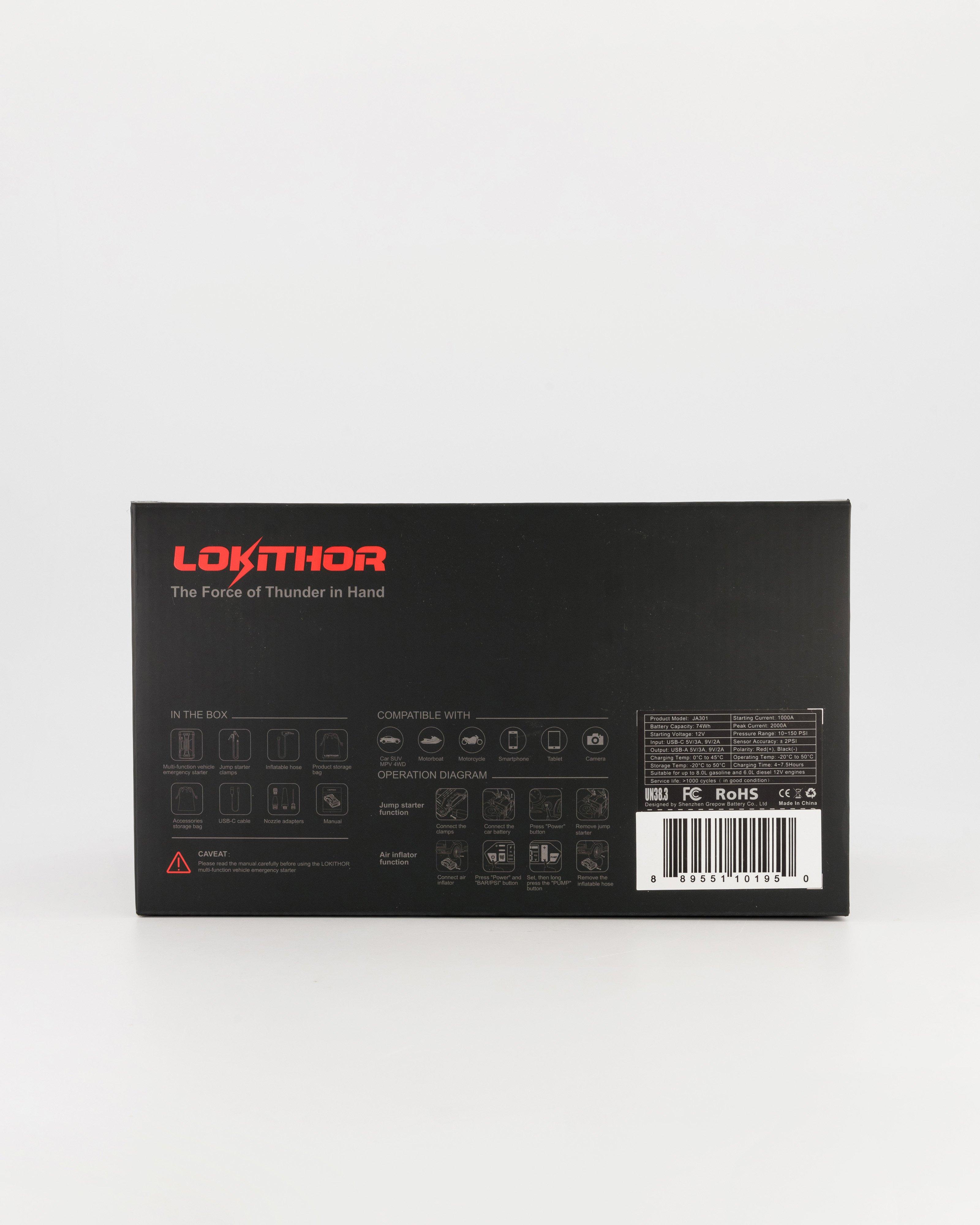 LokiThor JA301 4-in-1 Jump Starter with Aircompressor -  No Colour