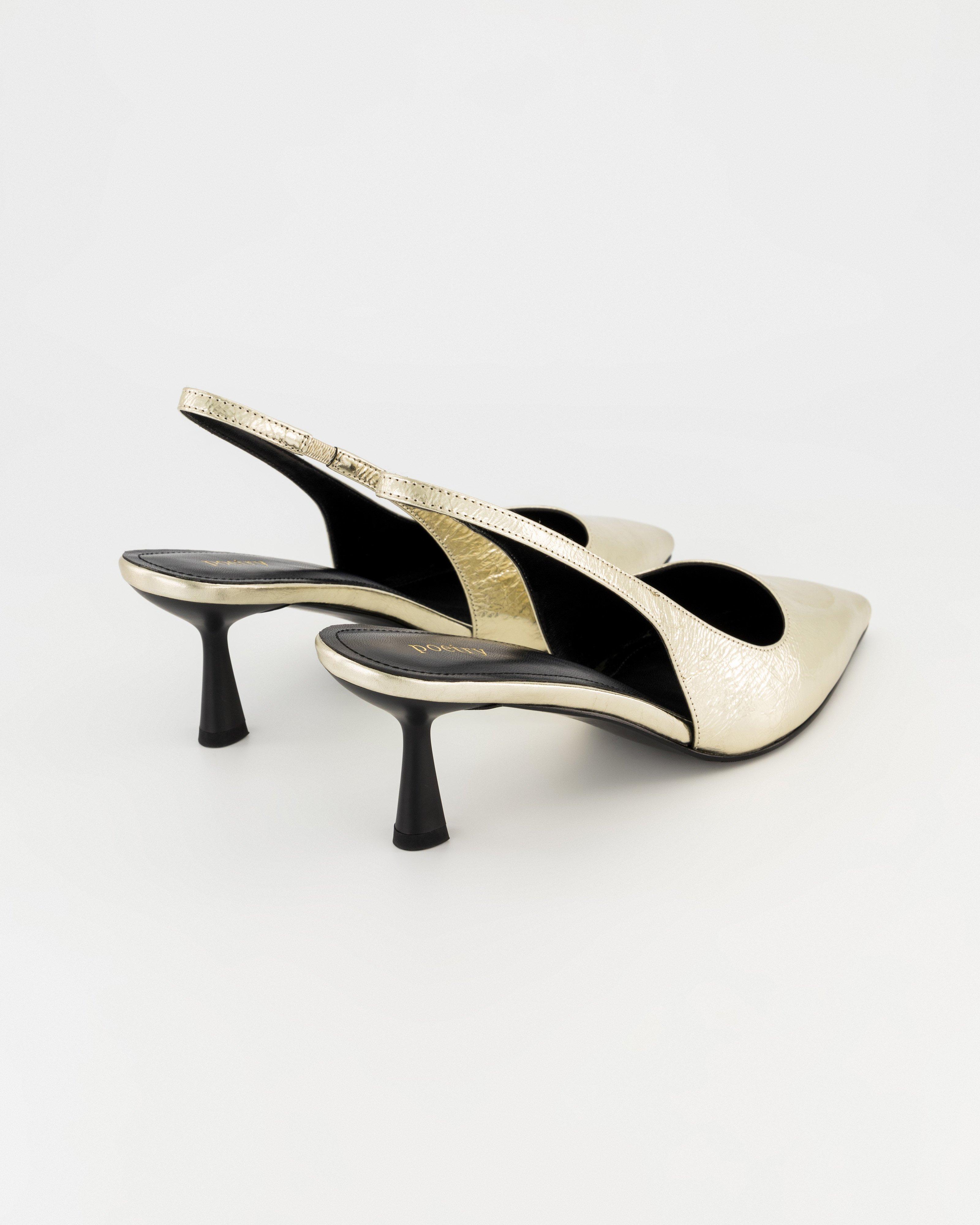 Rieley Leather Slingback -  Gold