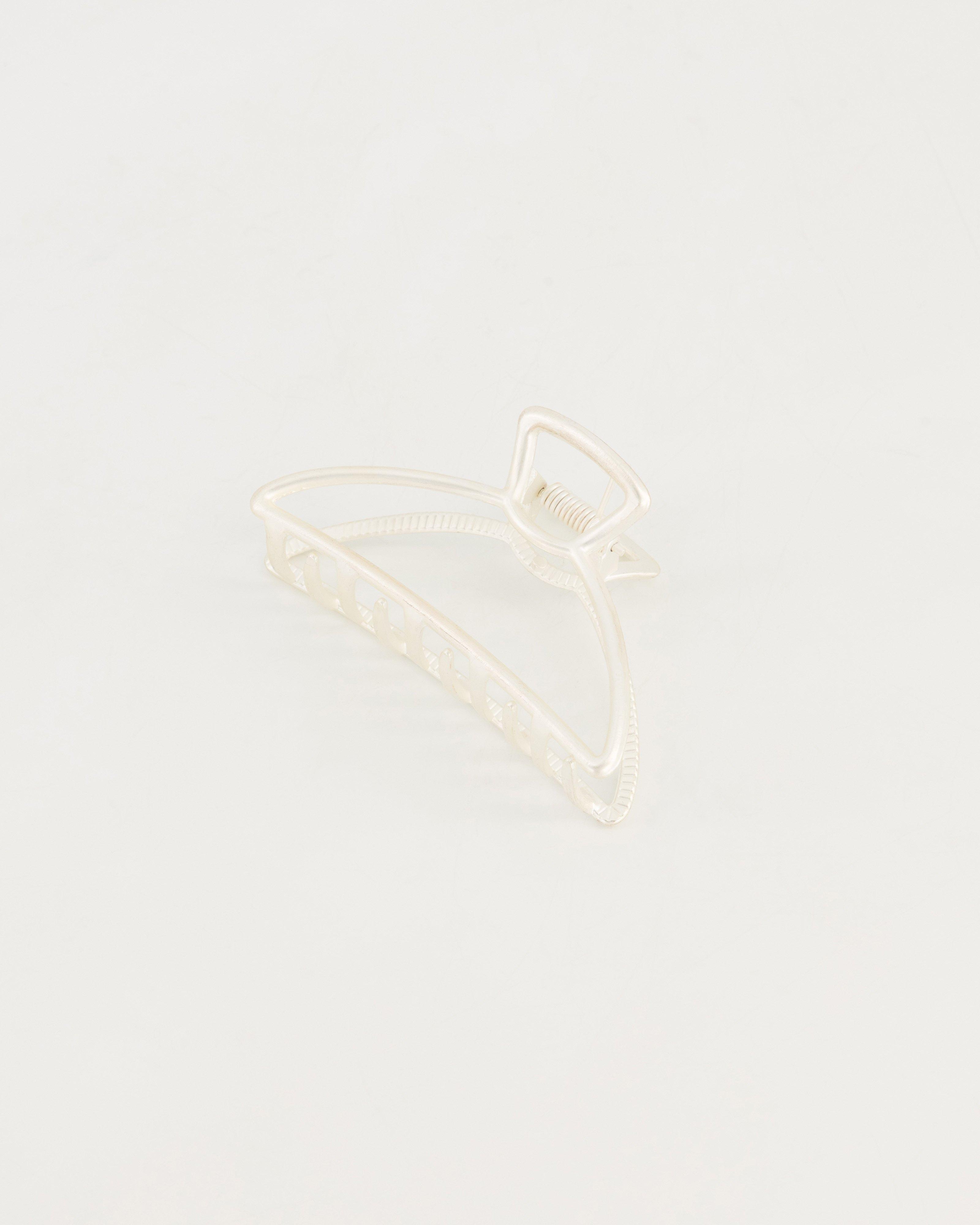 Senti Outline Halfmoon Bulldog Clip -  Silver