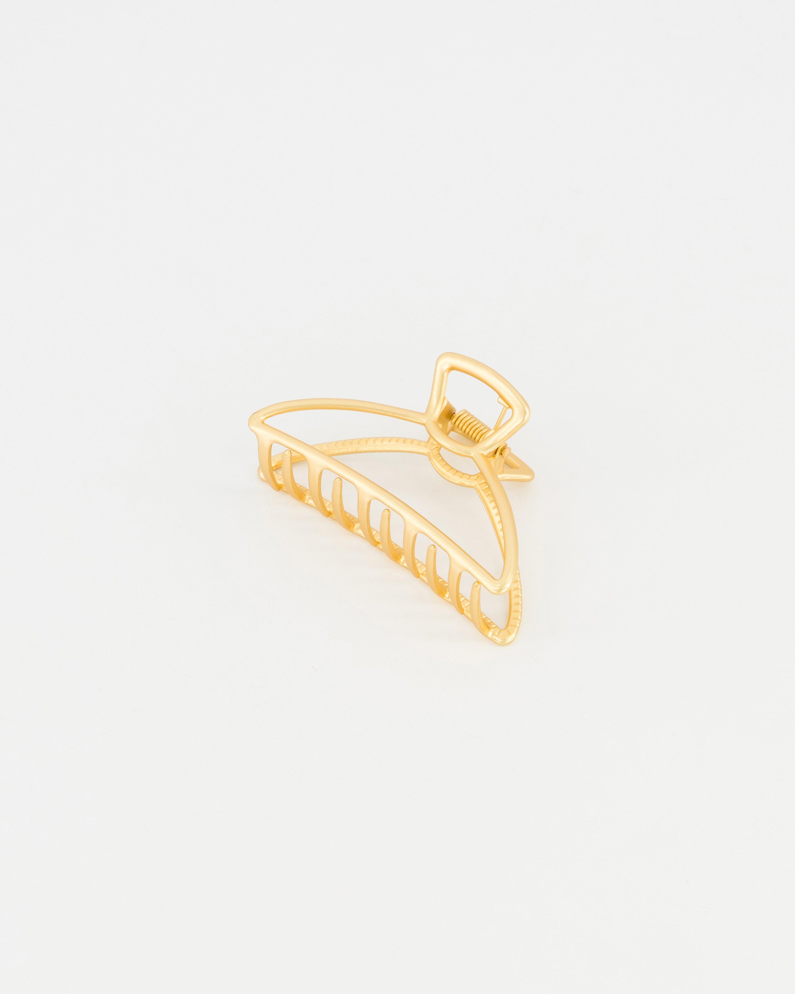 Senti Outline Halfmoon Bulldog Clip -  Gold