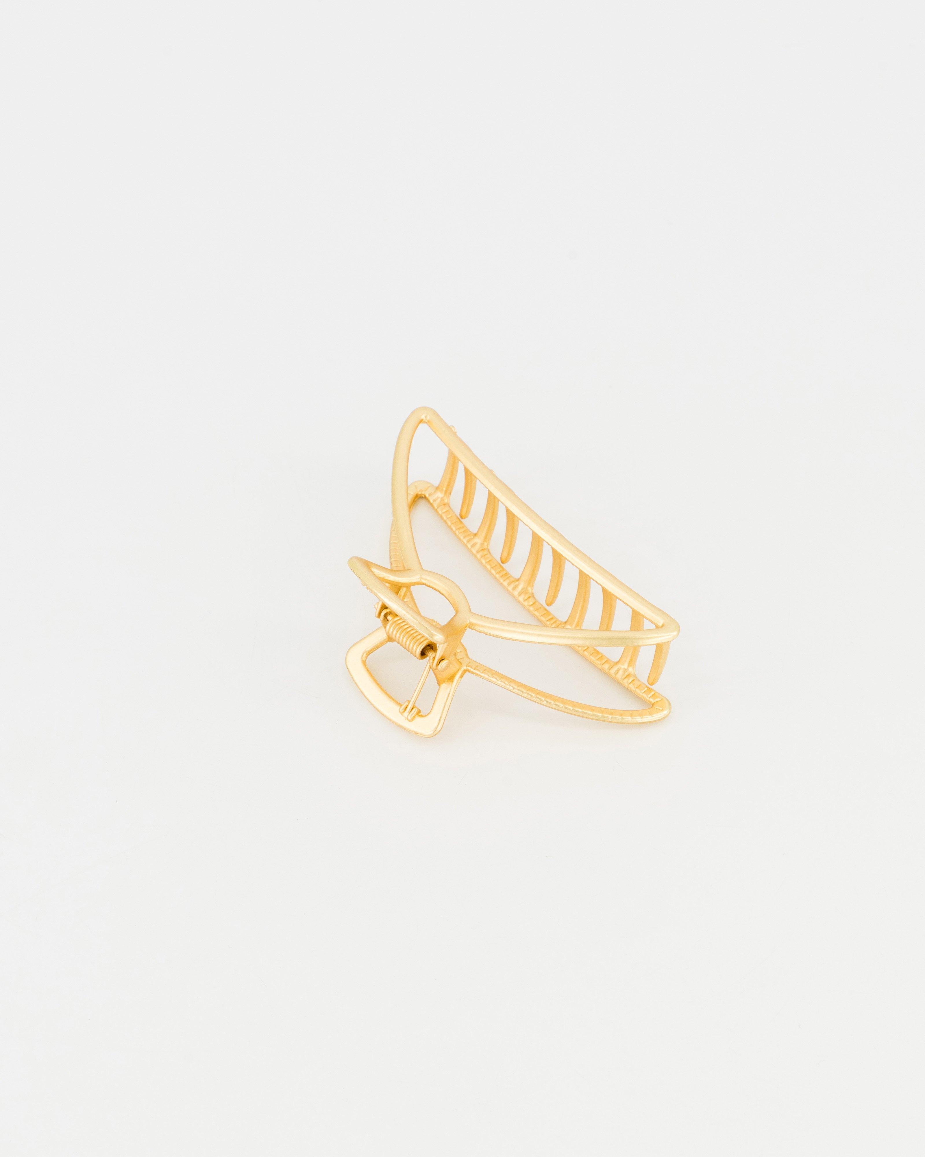 Senti Outline Halfmoon Bulldog Clip -  Gold