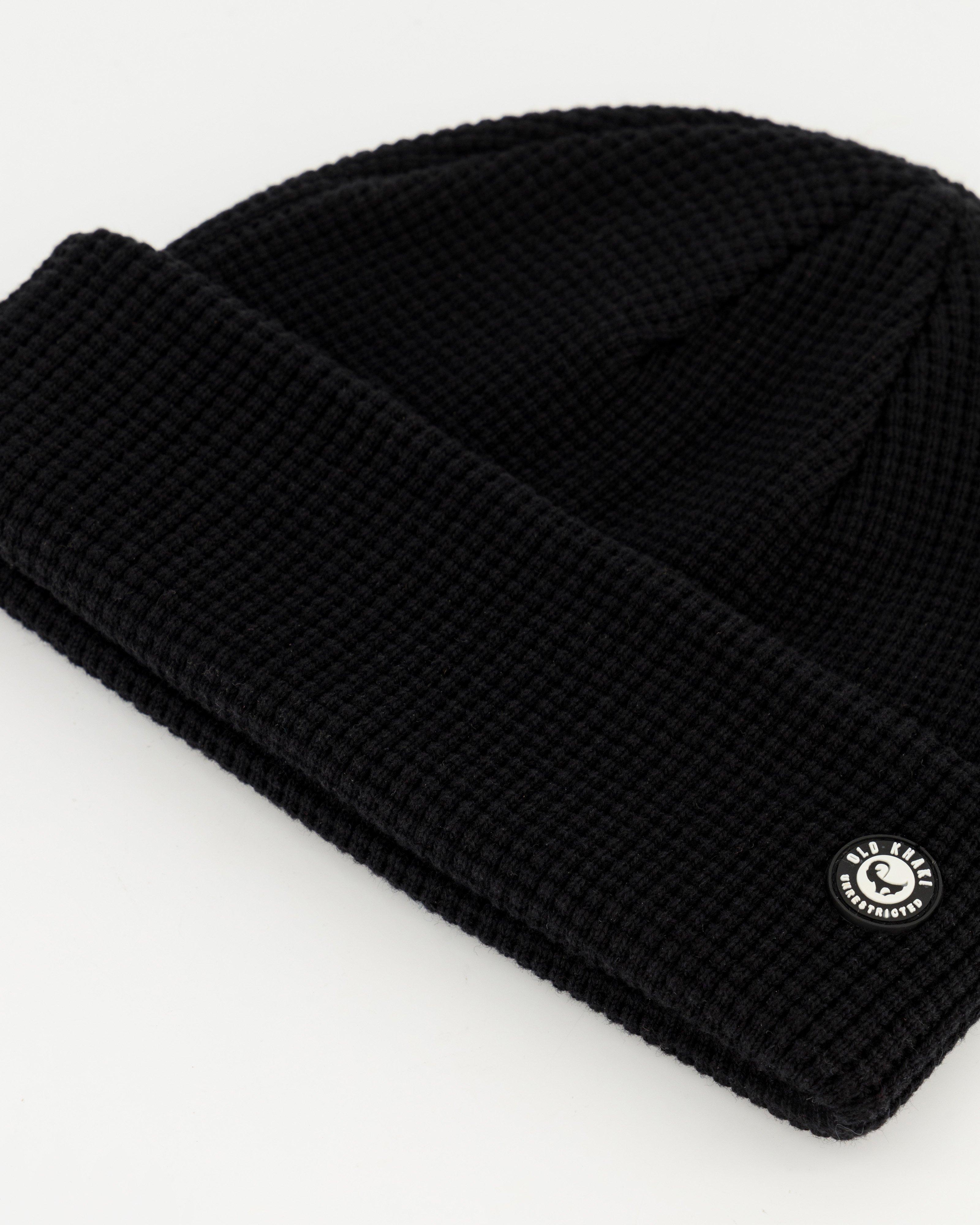 Men’s Gordon Waffle Beanie -  Black