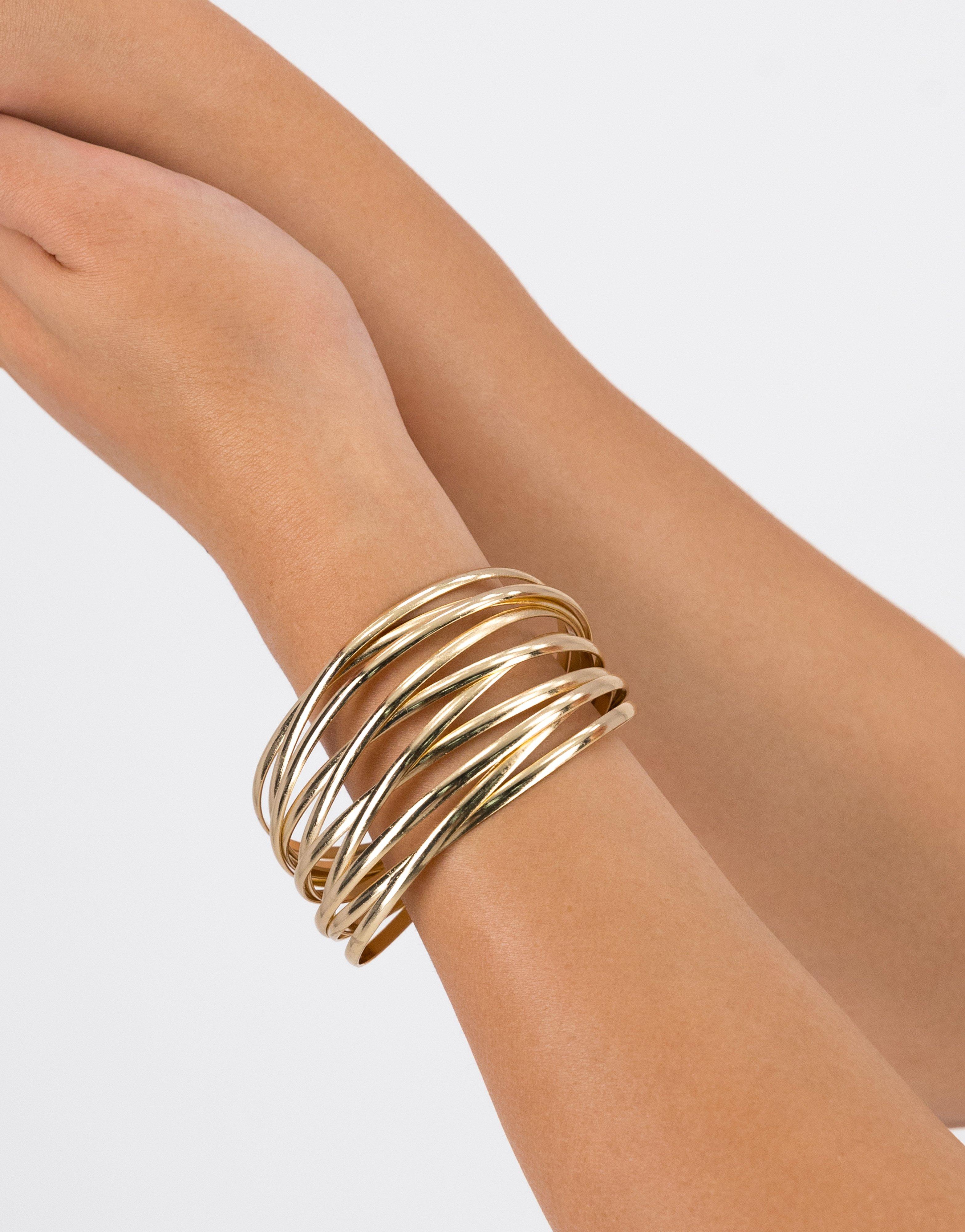 Multi Strand Cuff Bracelet -  Gold