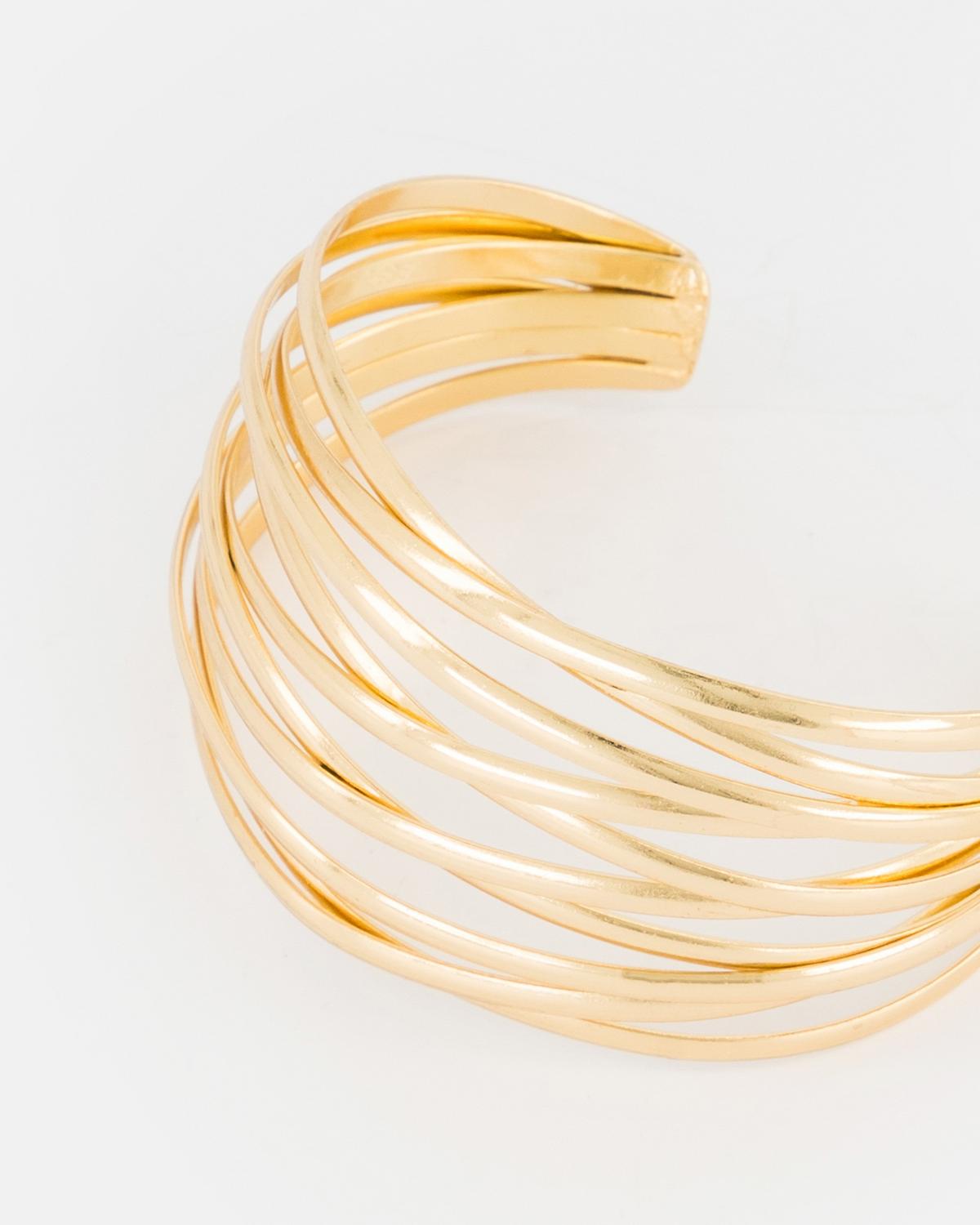 Multi Strand Cuff Bracelet -  Gold