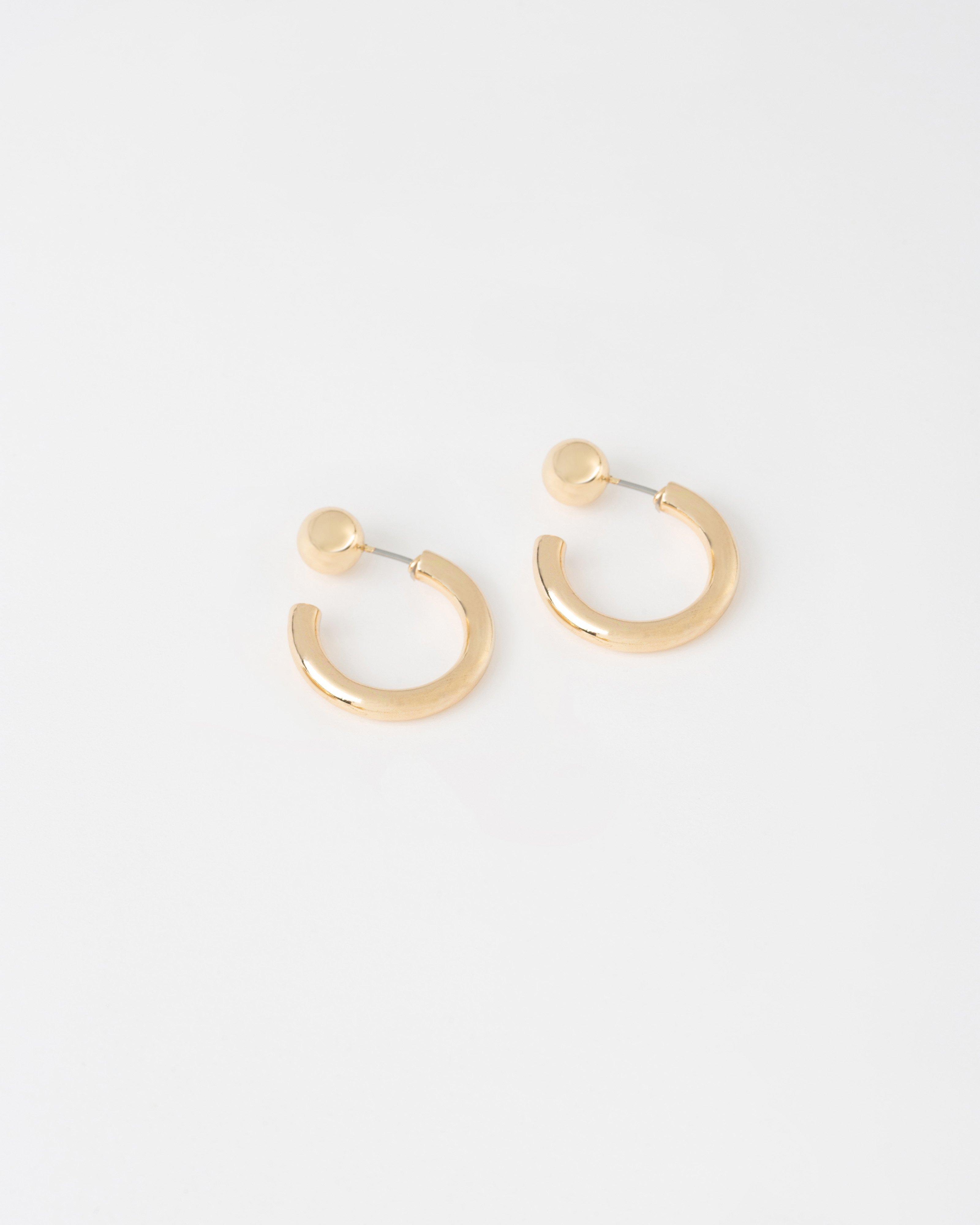 Reversible Peekaboo Hoop Earrings -  Gold