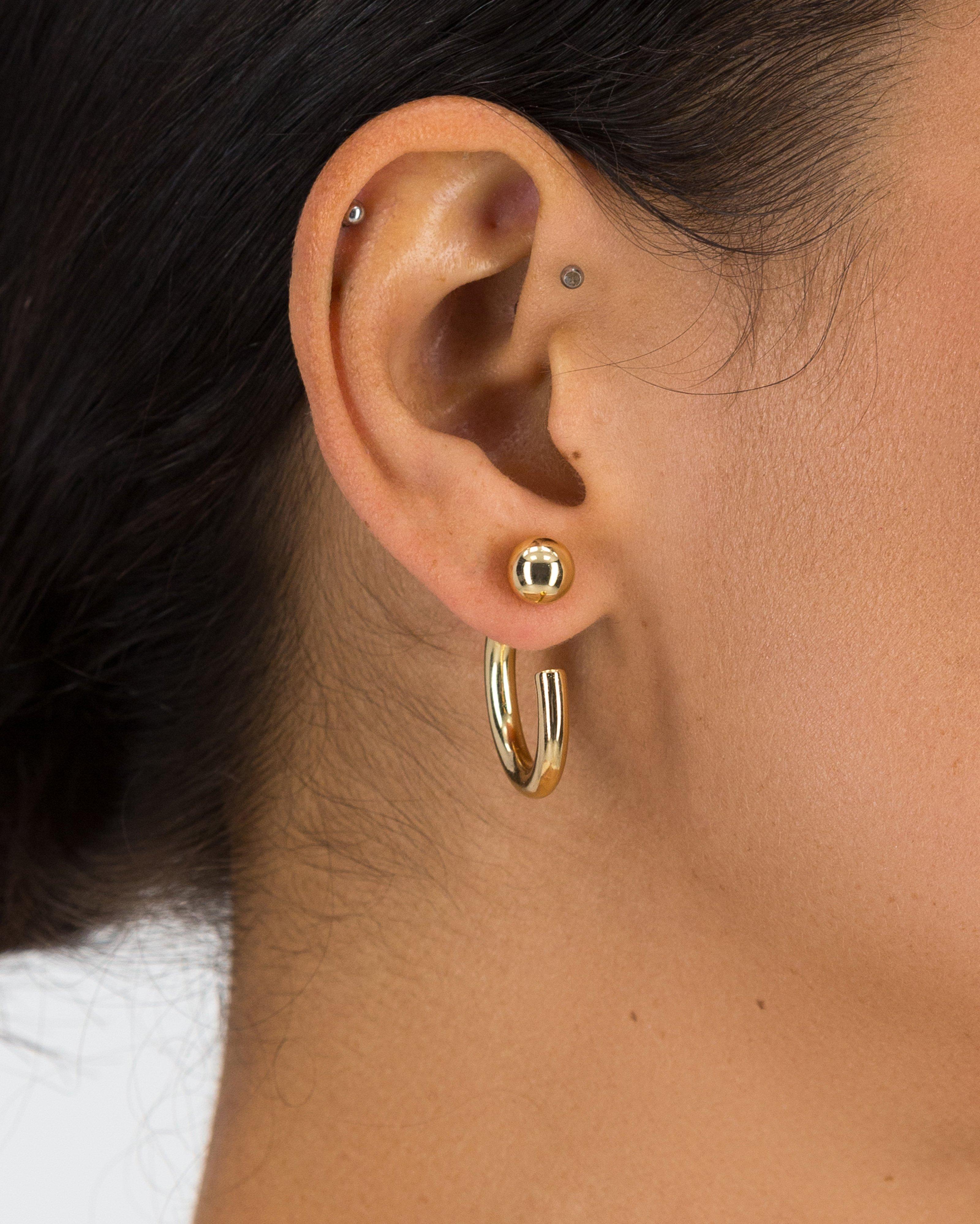 Reversible Peekaboo Hoop Earrings -  Gold