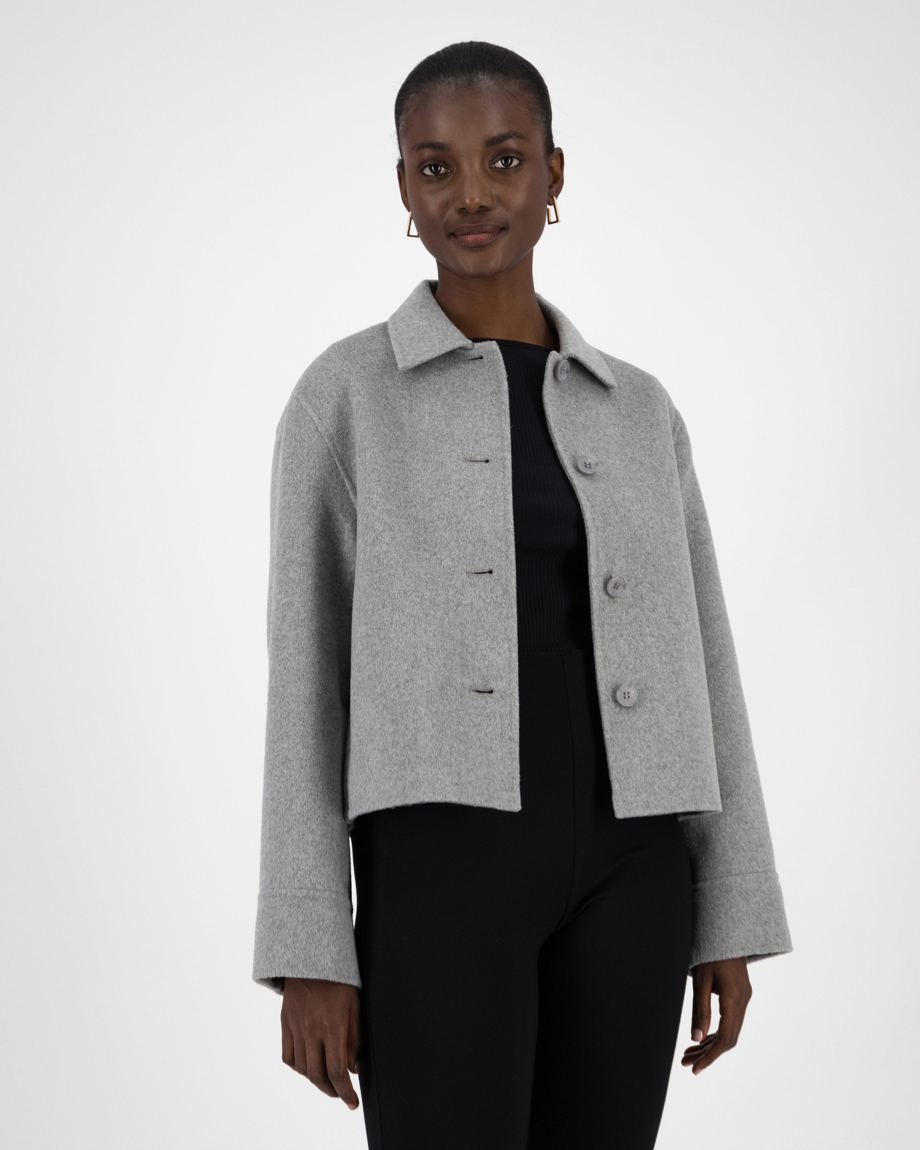 Bailey Boxy Collared Jacket -  Grey