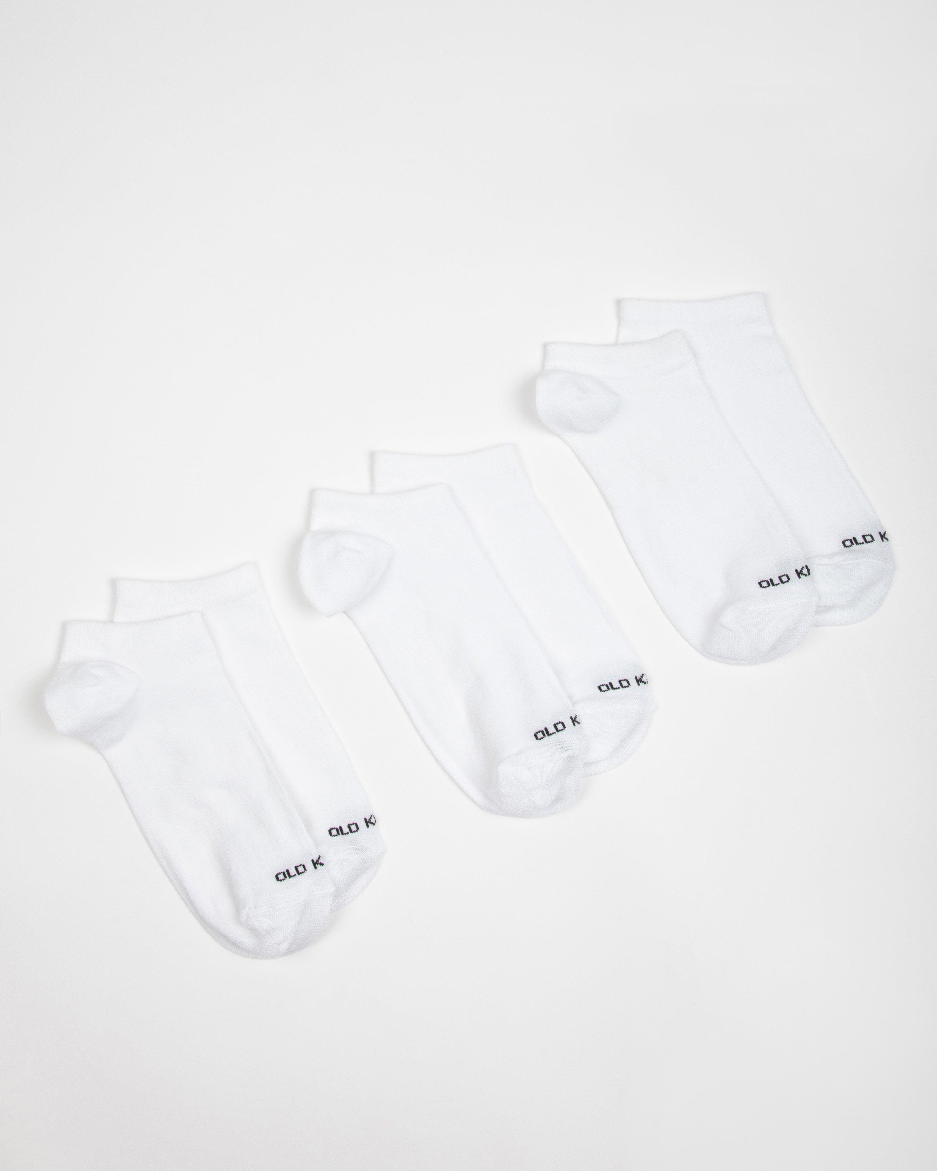 Men’s Sneaker Socks 3-Pack  -  White
