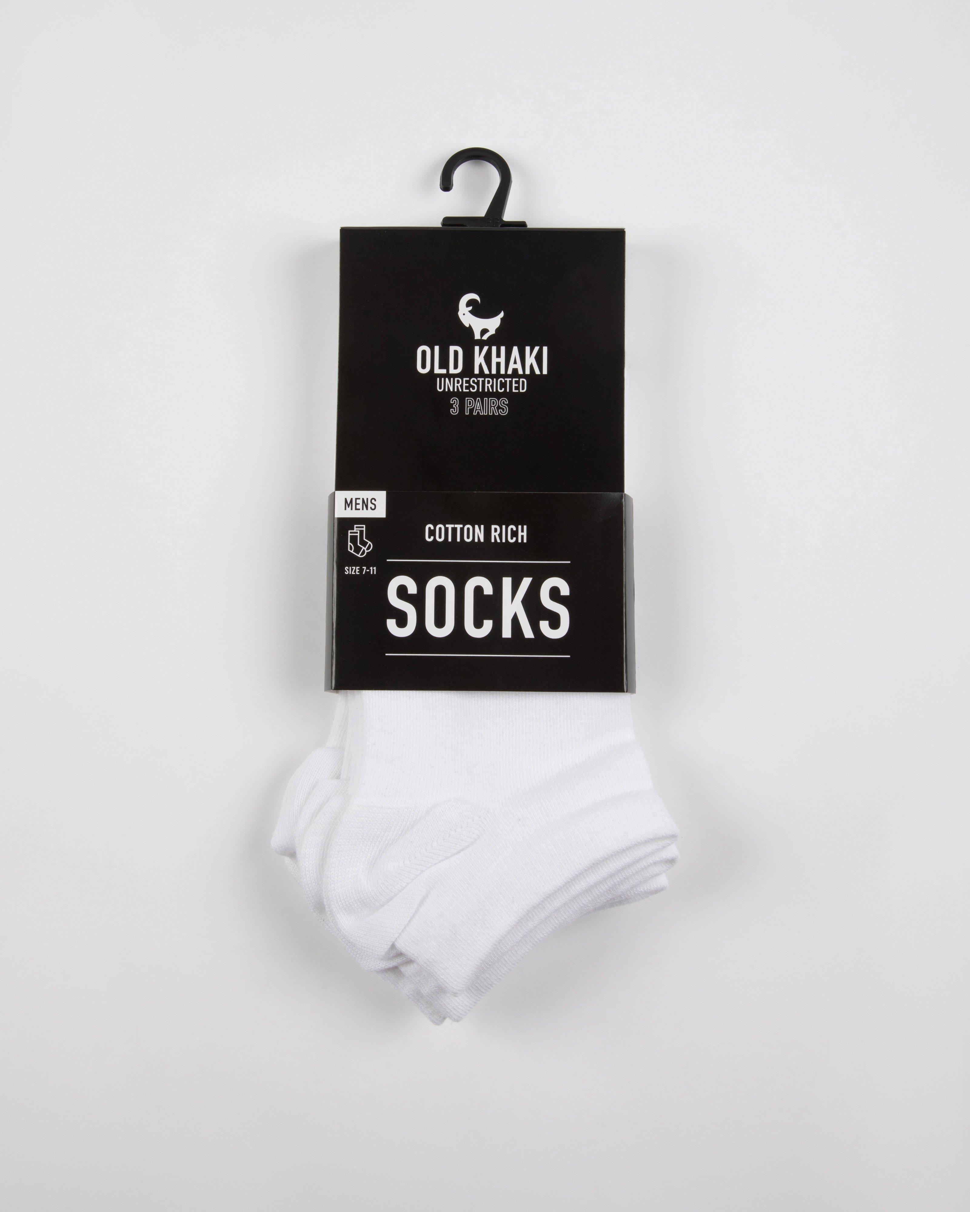 Men’s Sneaker Socks 3-Pack  -  White