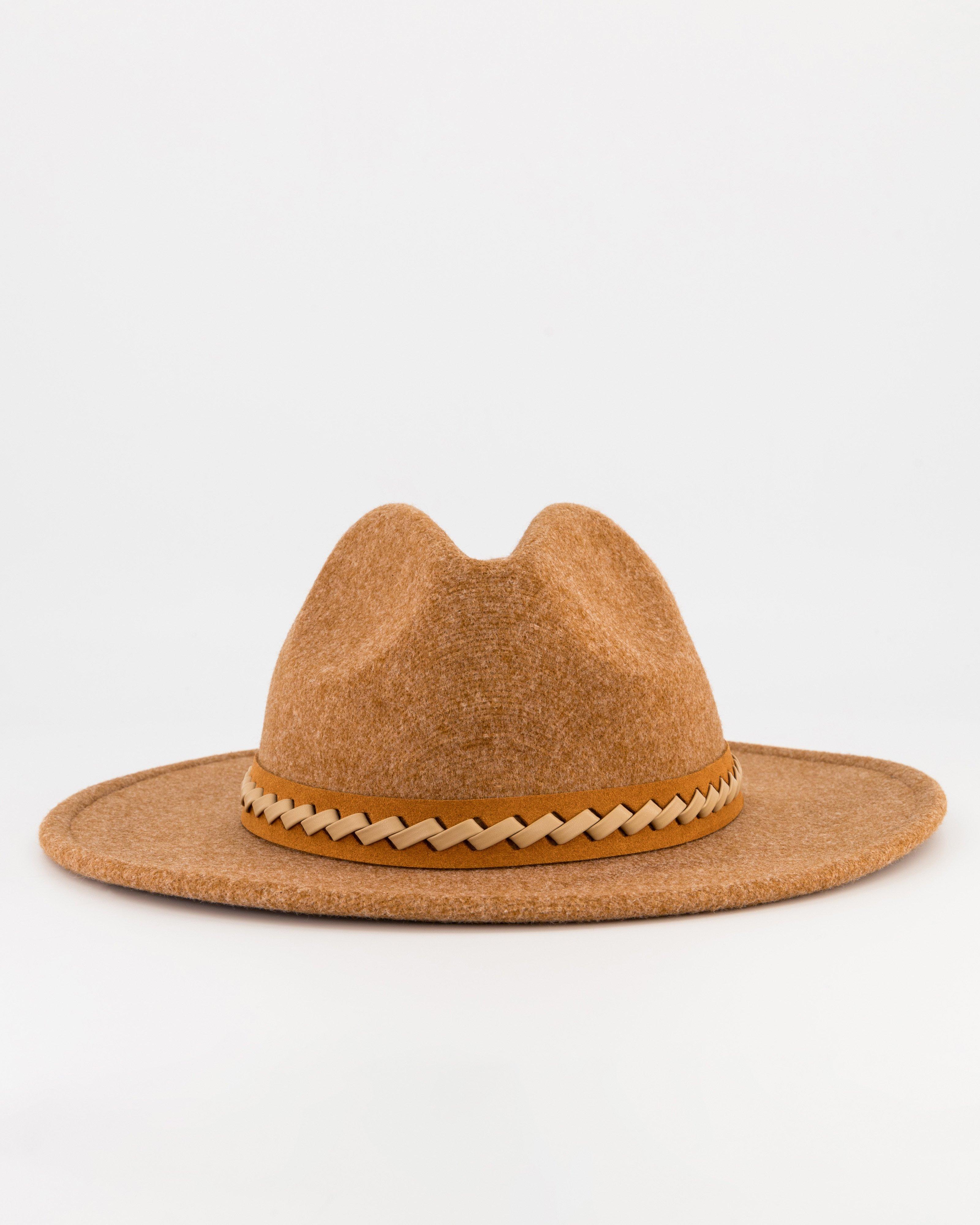 Women’s Tricia Fedora Hat -  Rust