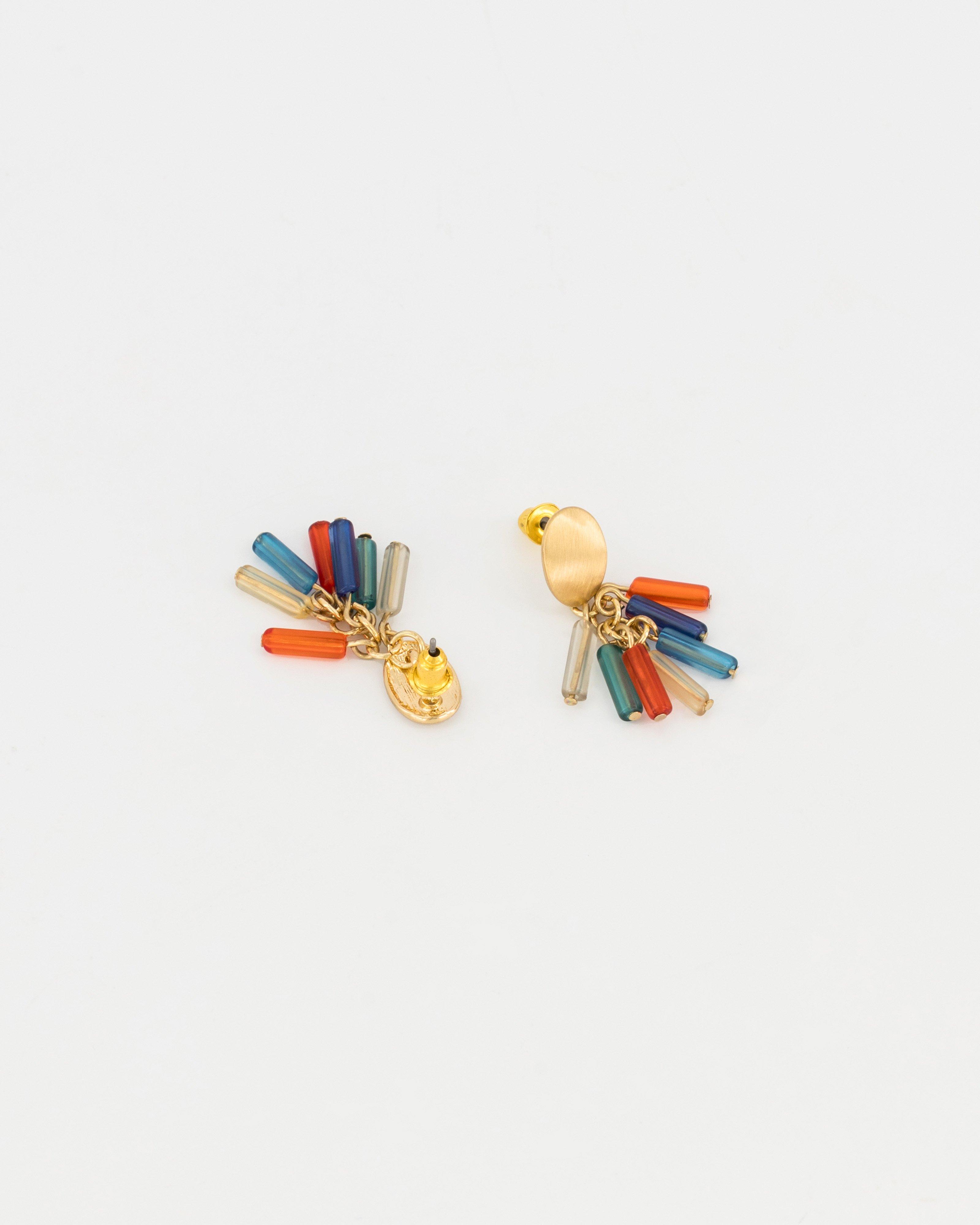 Linear Beaded Drop Earrings -  Assorted