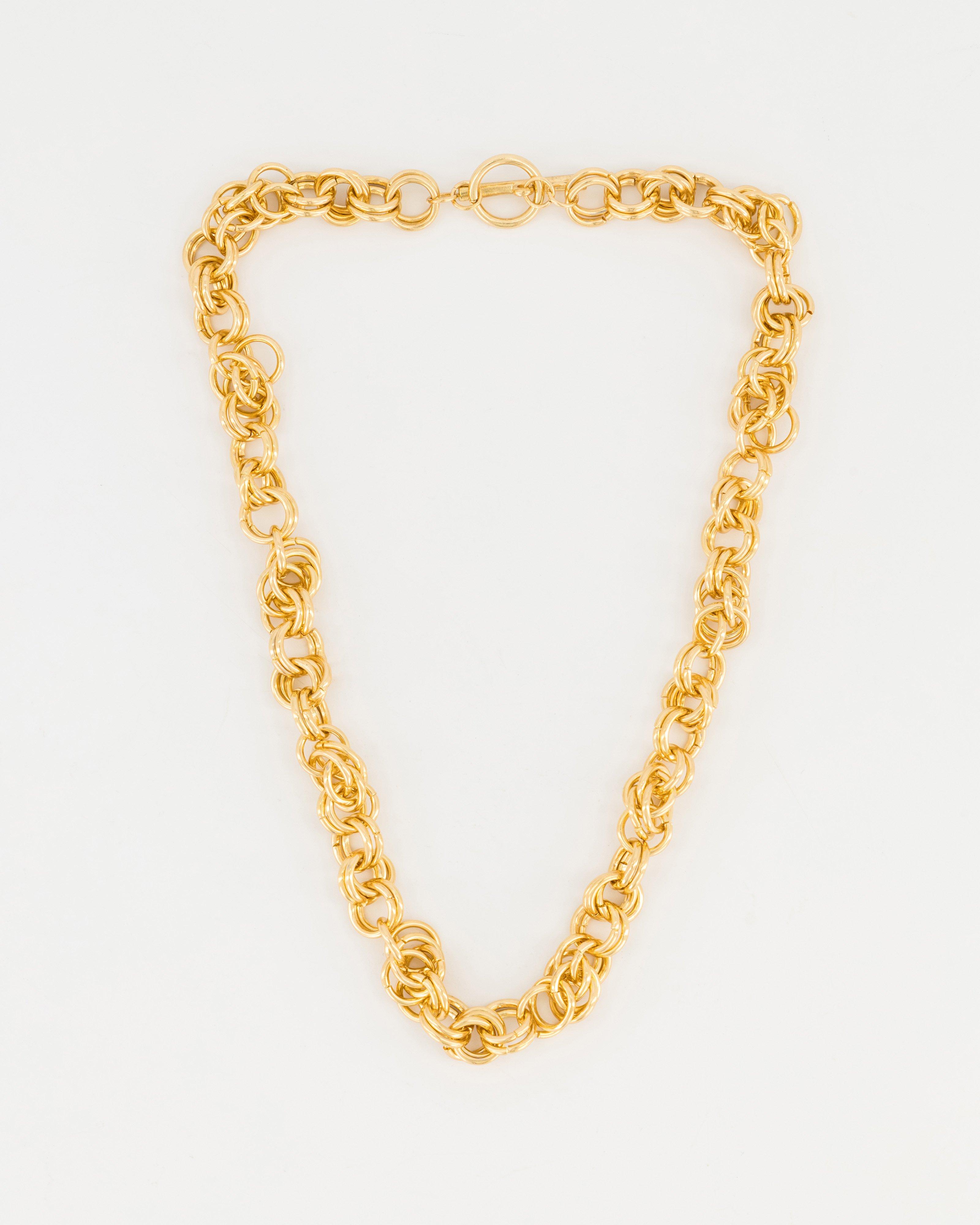 Chunky Double Link Necklace -  Gold