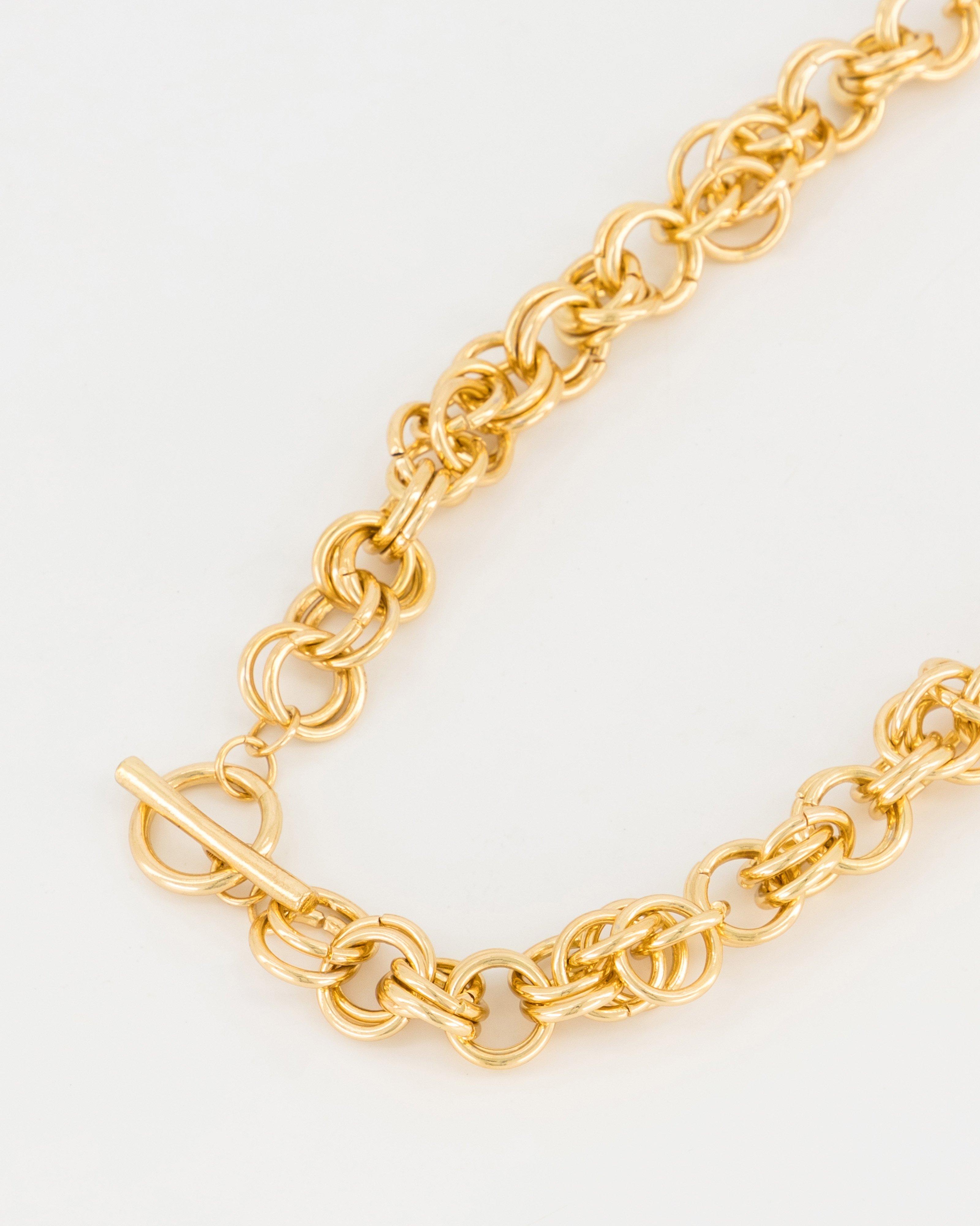 Chunky Double Link Necklace -  Gold