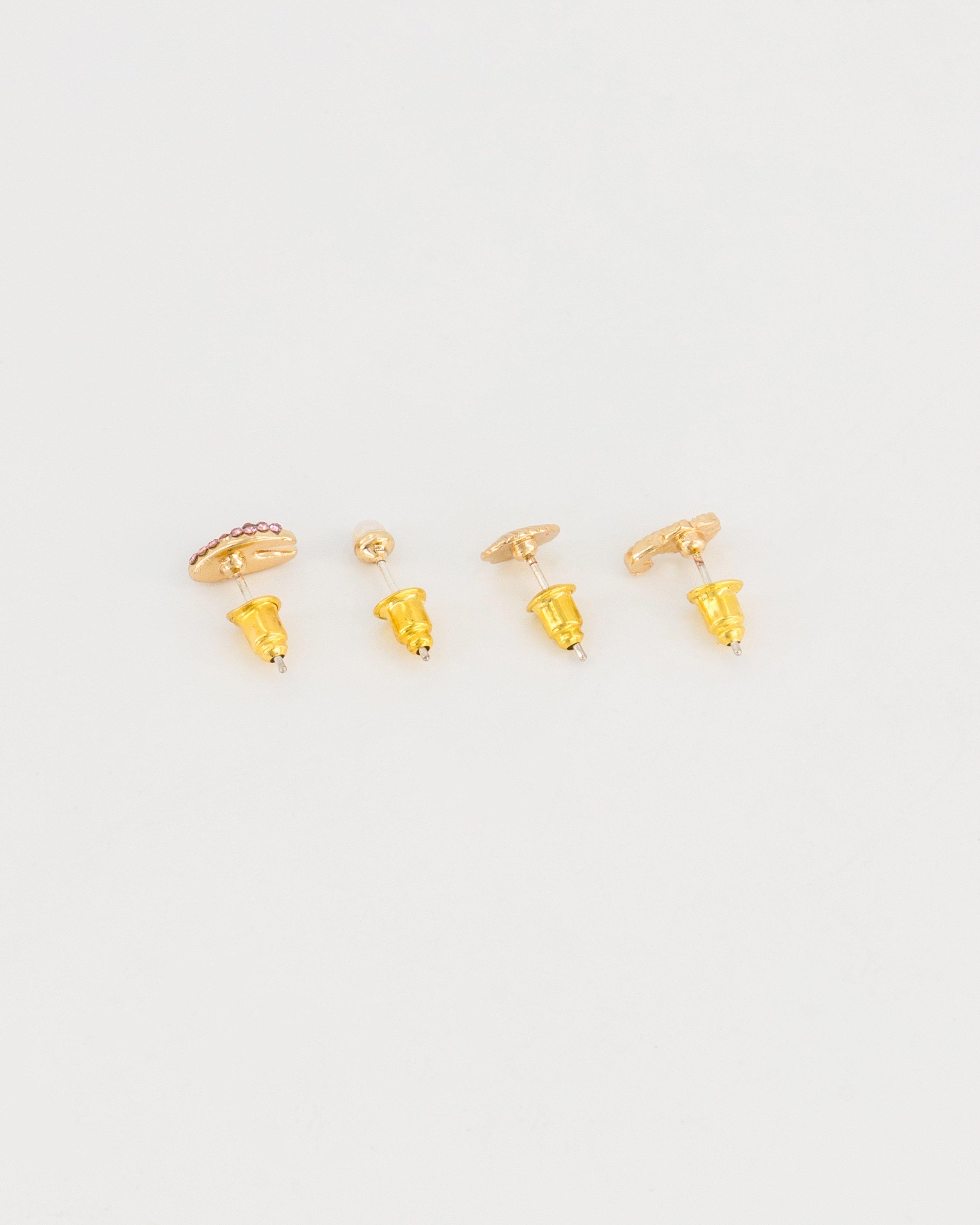 Sea Stud Earring Pack -  Gold