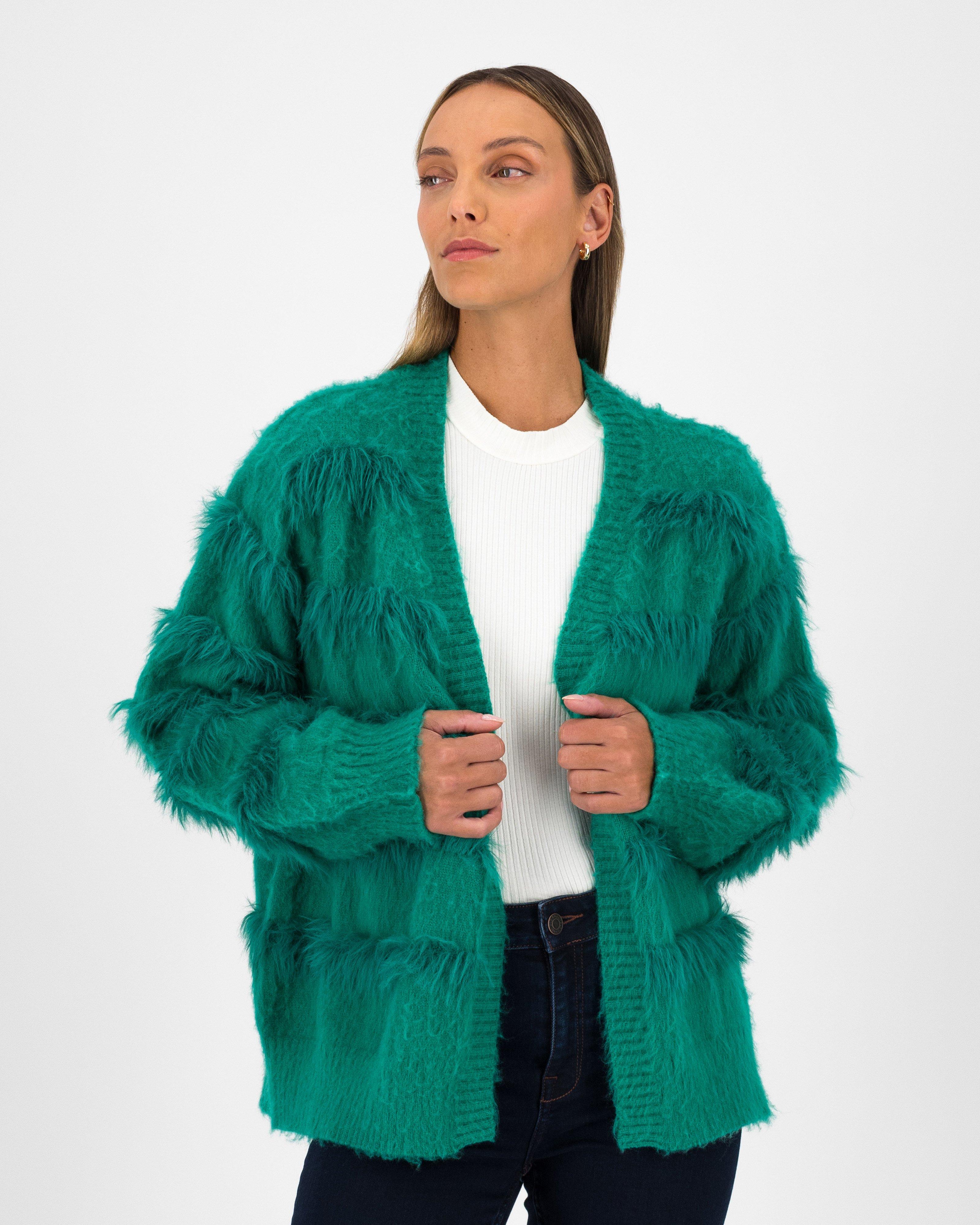 Women’s Trinity Fuzzy Popover Kimono -  Green