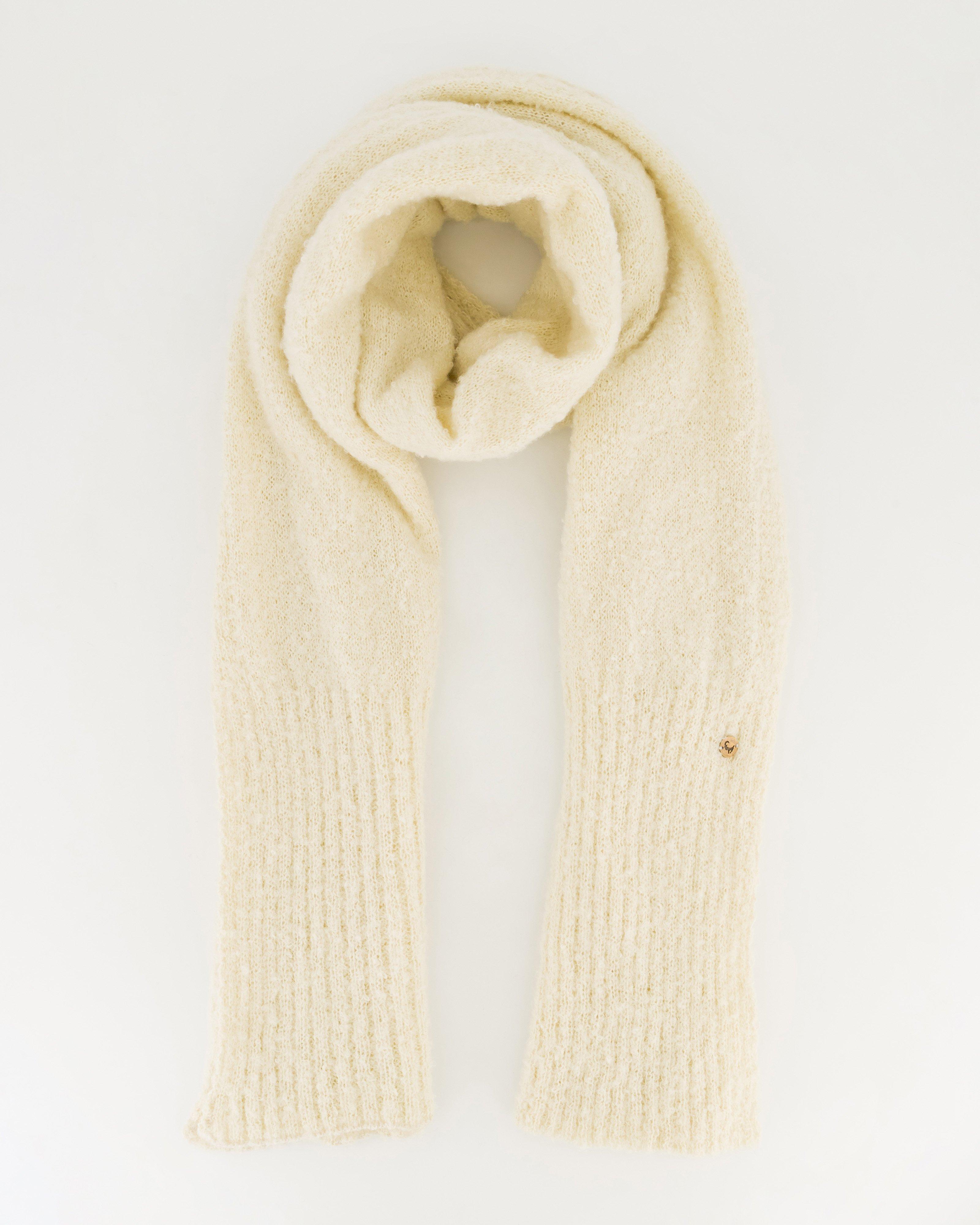 Old Khaki Women’s Phia Wide Rib Border Scarf -  Milk