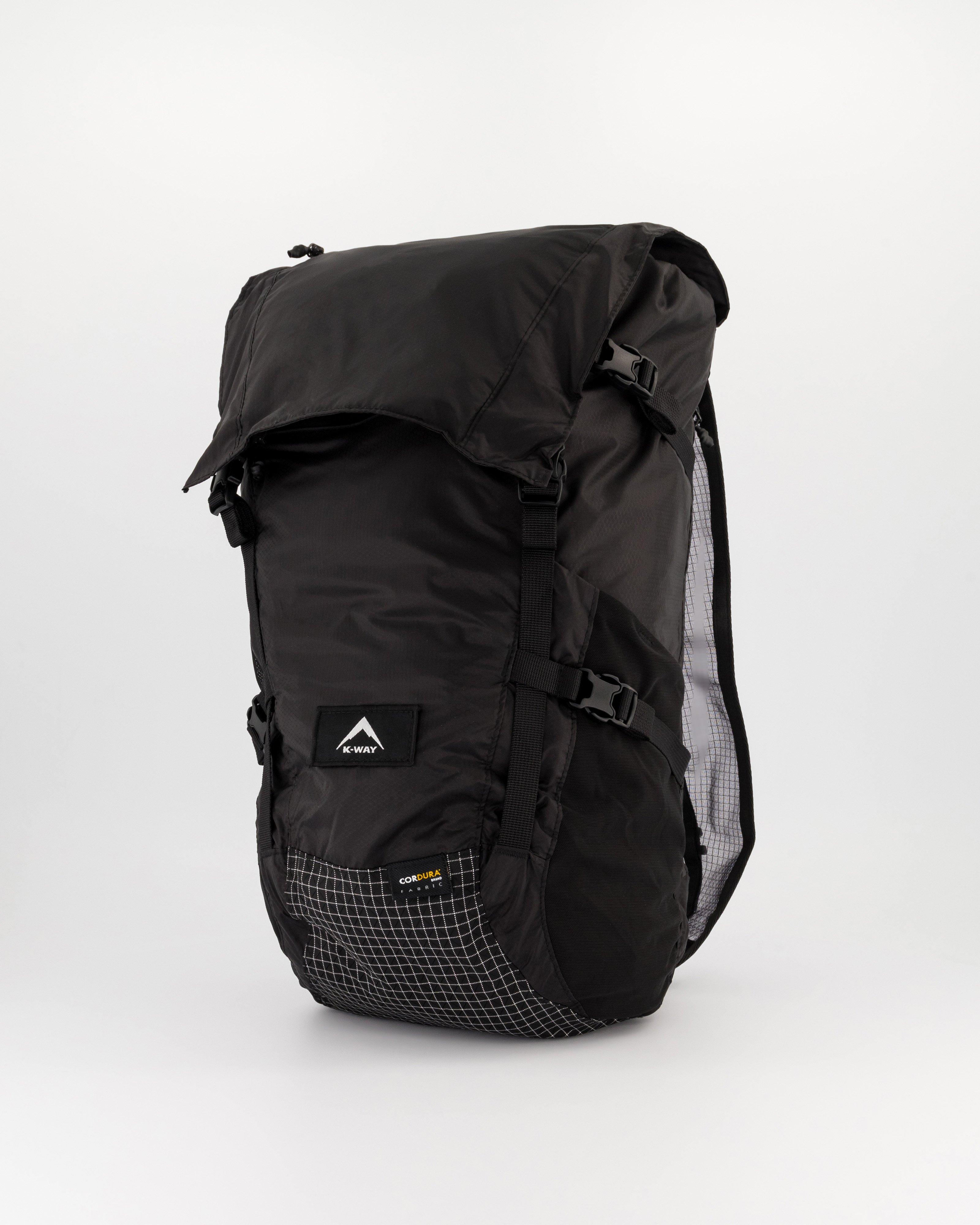 K-Way Hyperlite Waterproof 25L Packable Backpack -  Black