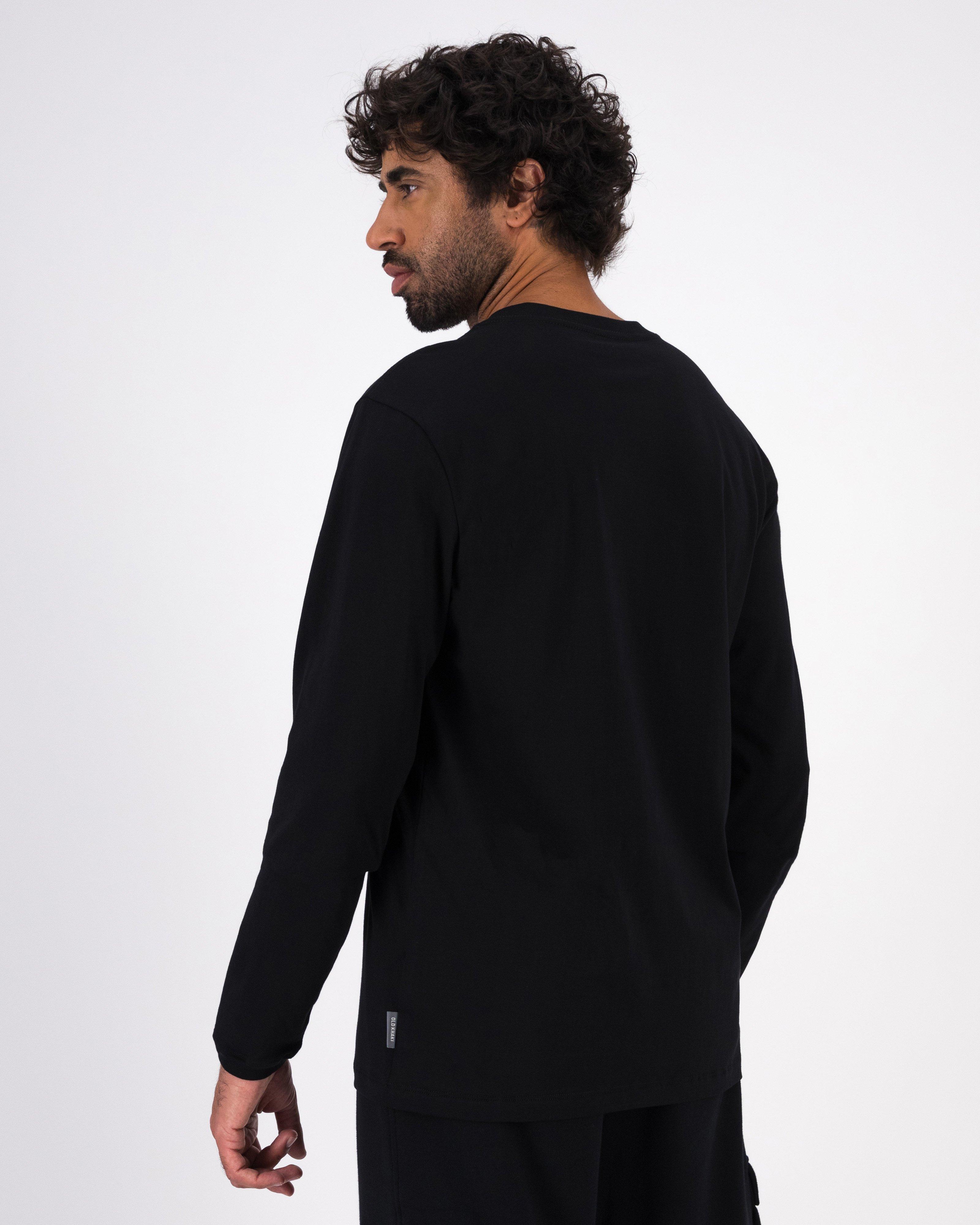 Men’s Marc Crew Long Sleeve T-Shirt -  Black