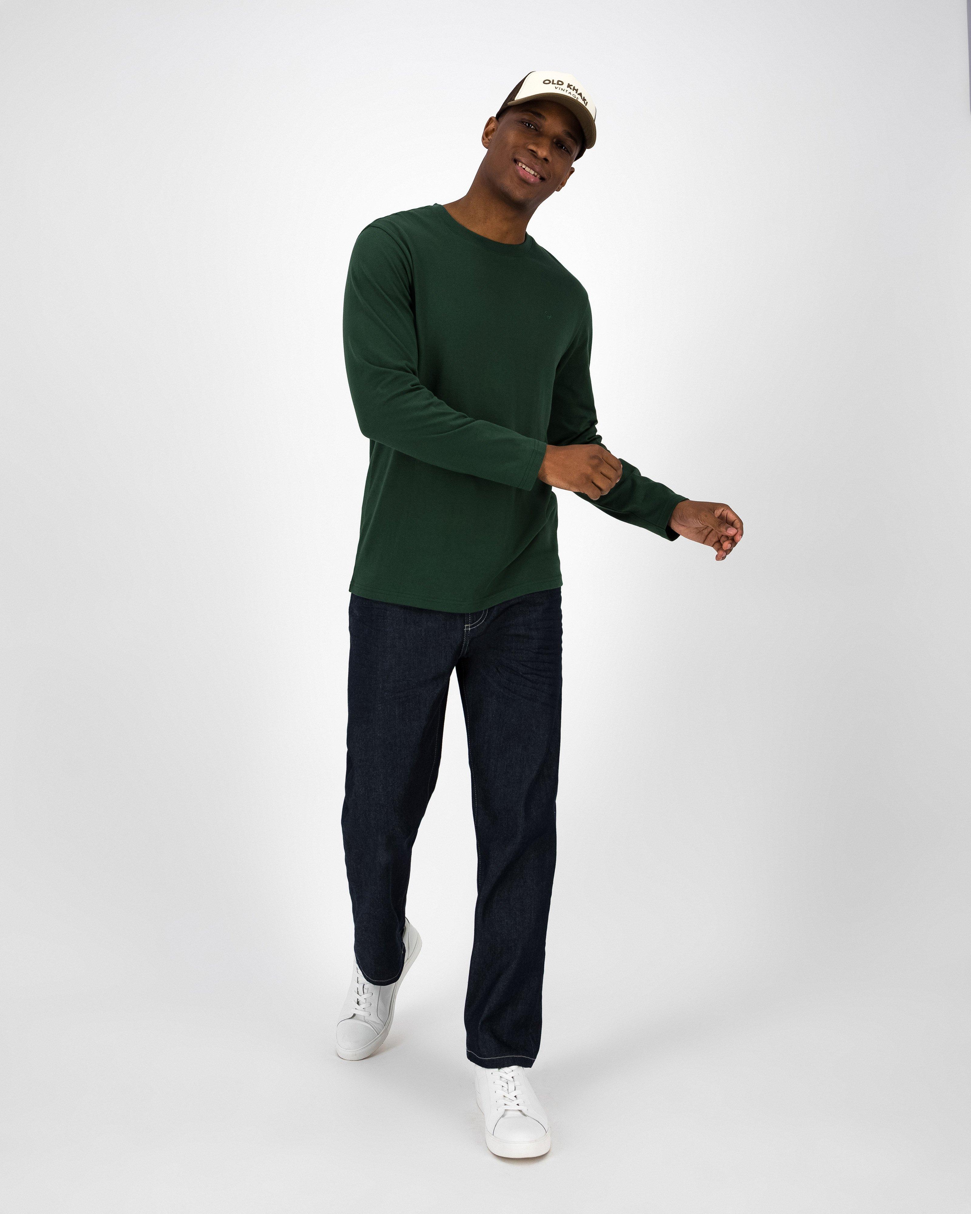 Men’s Nate Long Sleeve T-Shirt -  Dark Green