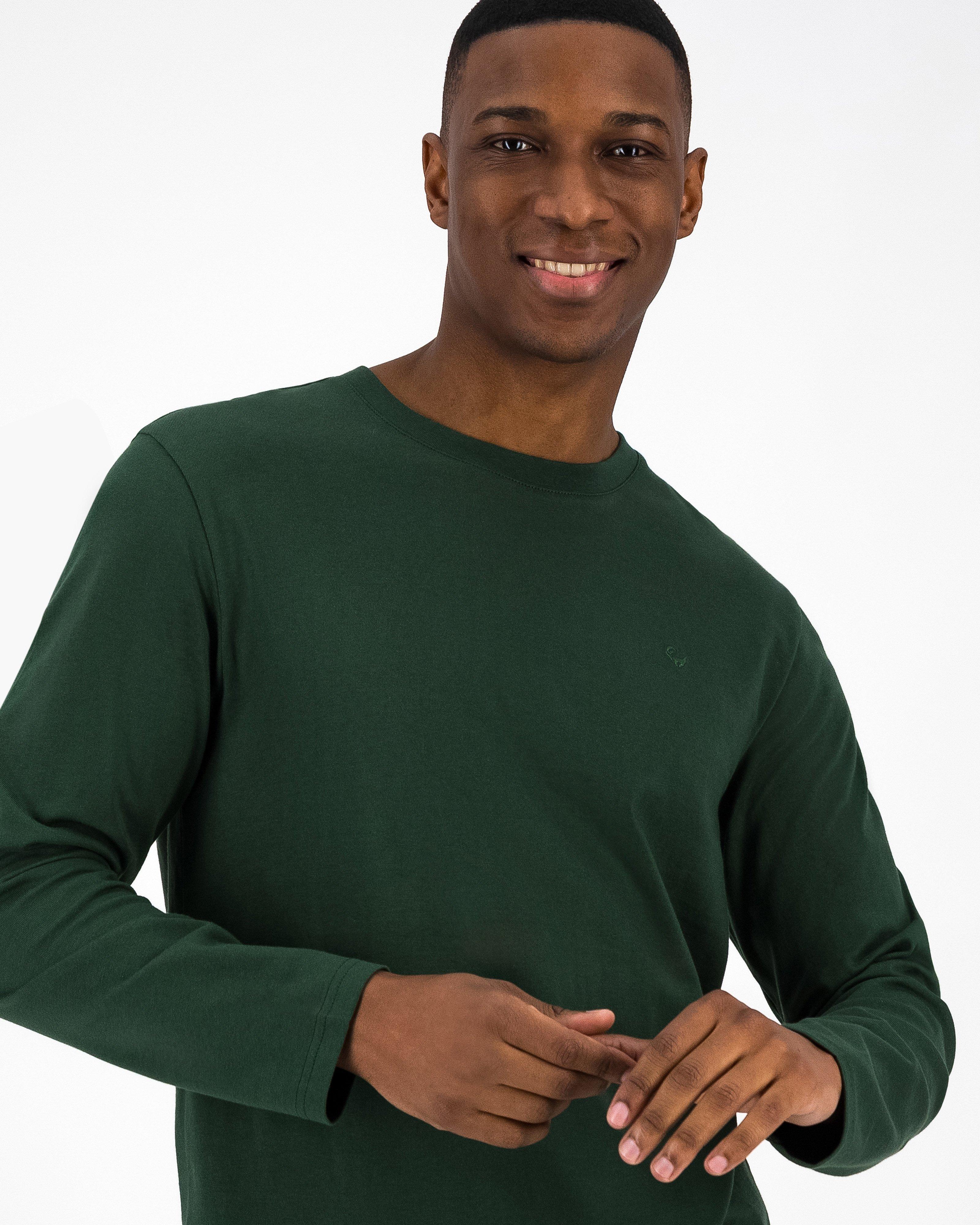 Men’s Nate Long Sleeve T-Shirt -  Dark Green