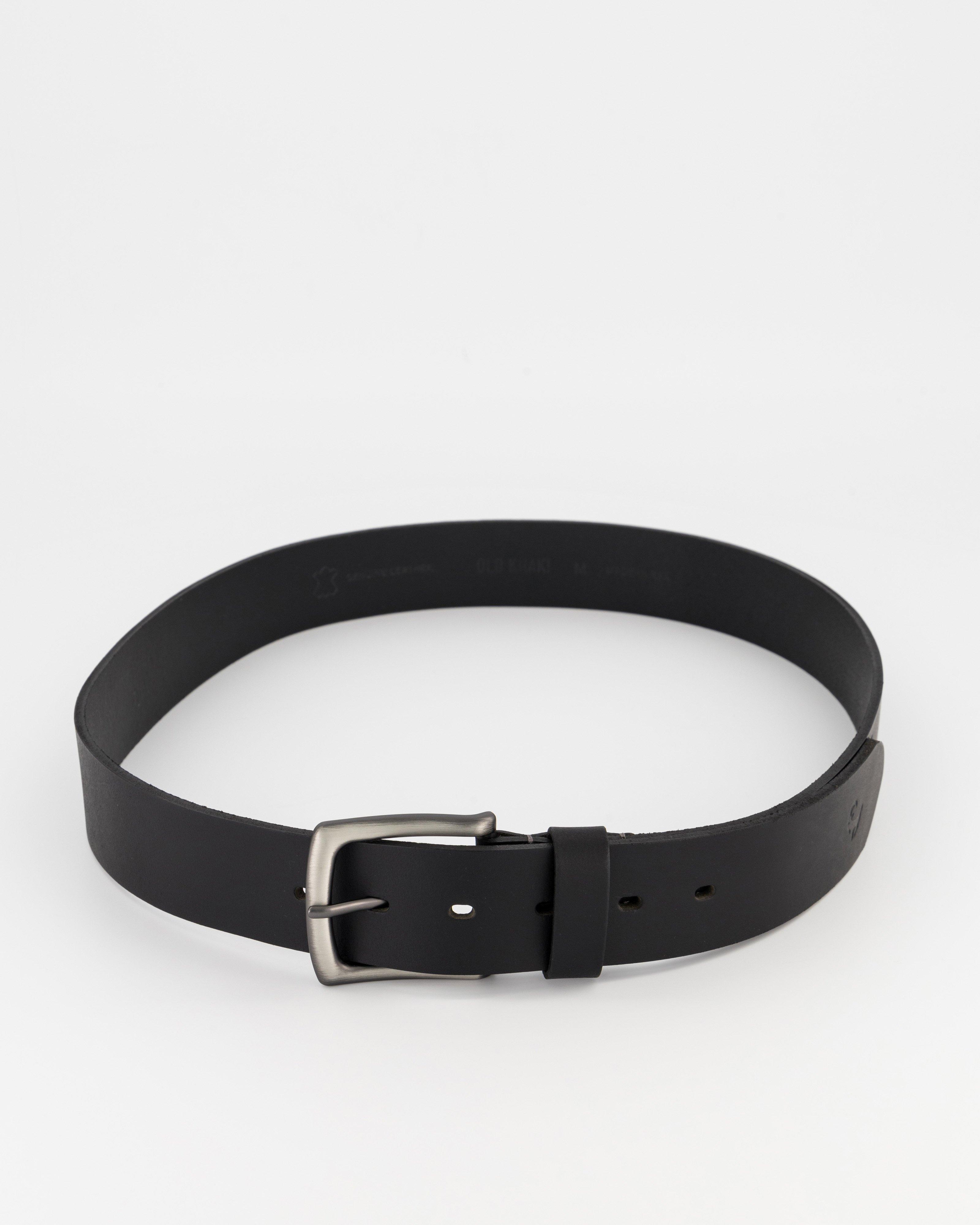 Men’s Chester Collegiate Leather Belt -  Black