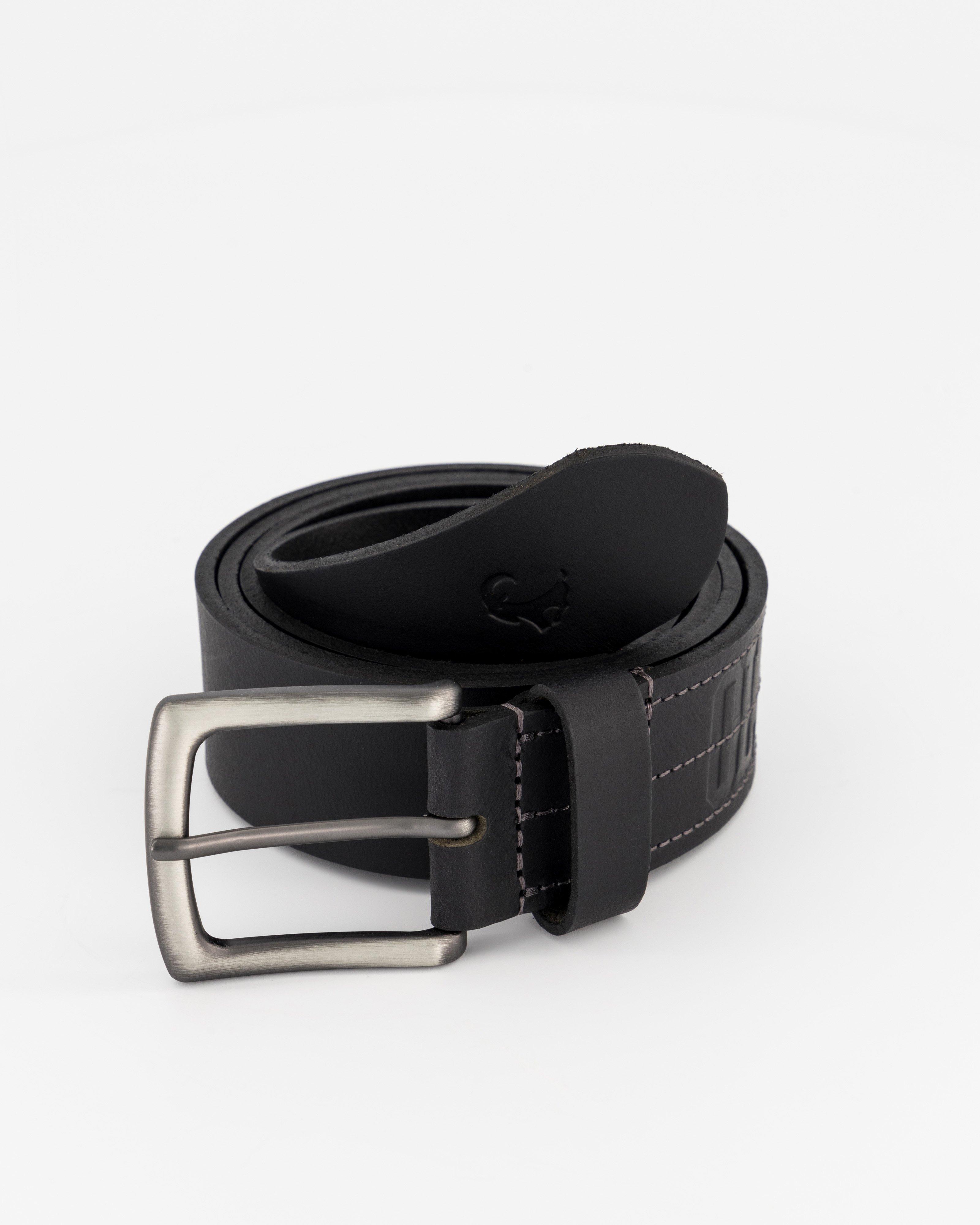 Men’s Chester Collegiate Leather Belt -  Black