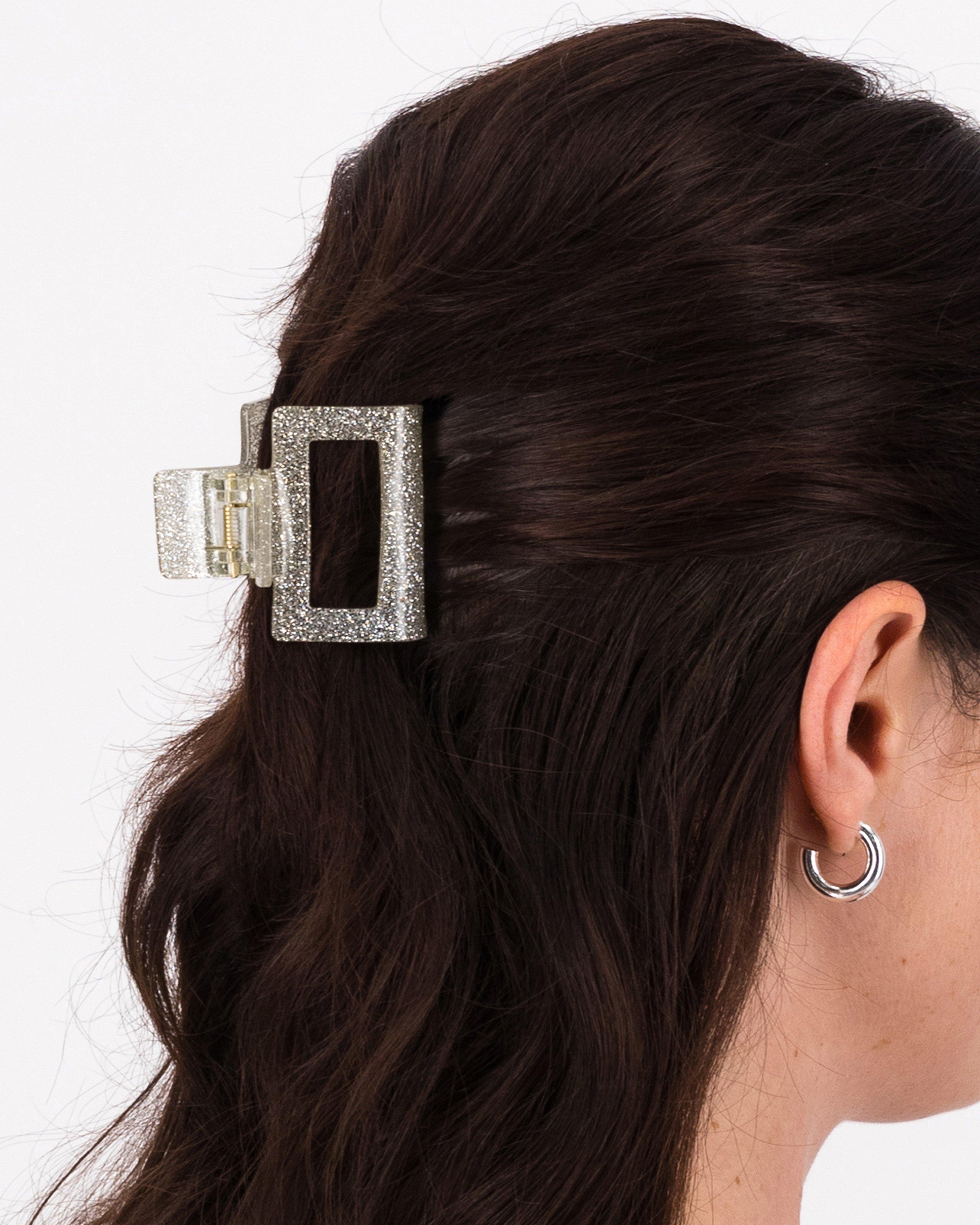 Zendia Glitter Square Bulldog Clip -  Gold