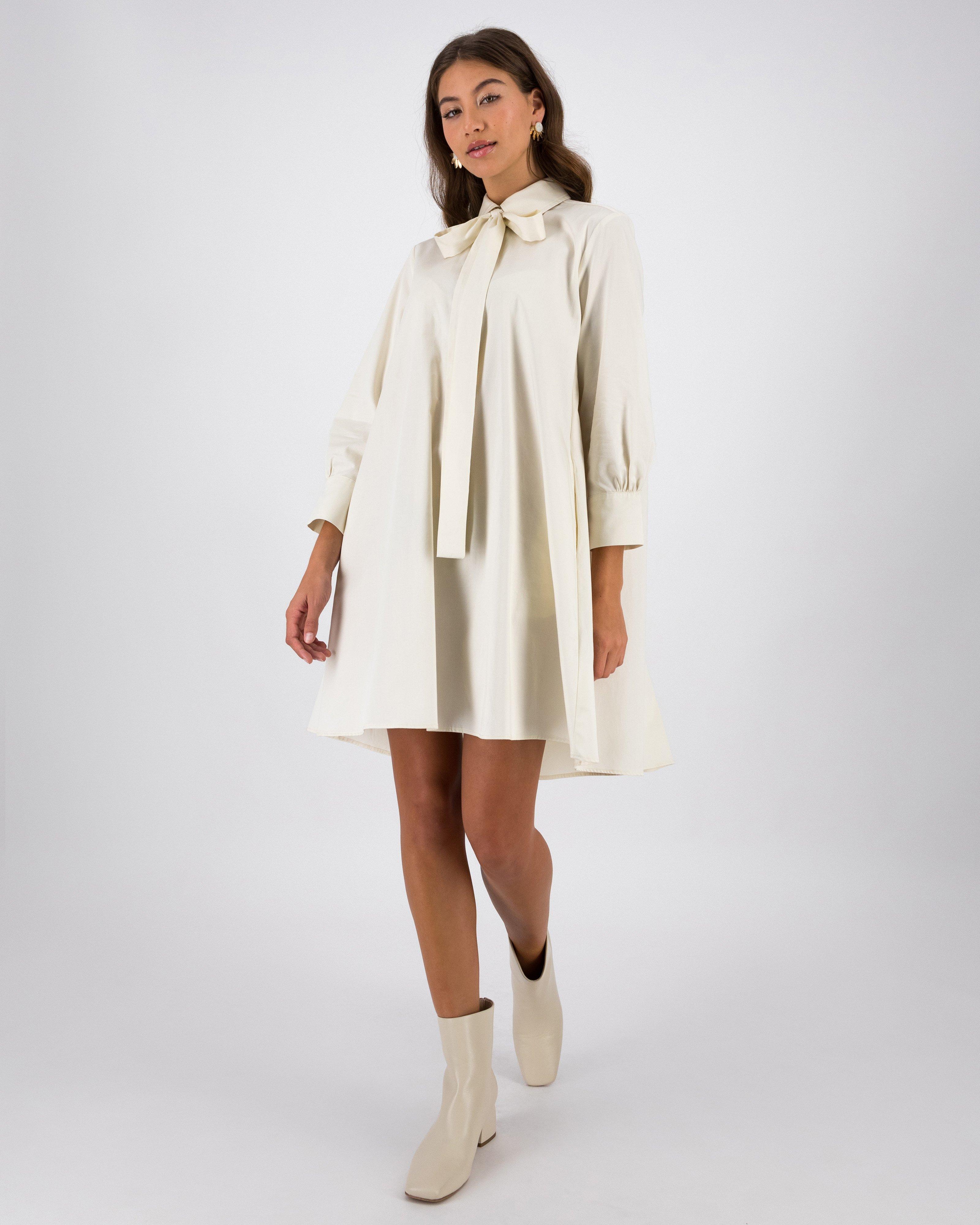 Thandi Kitty Bow Tunic Dress -  Milk