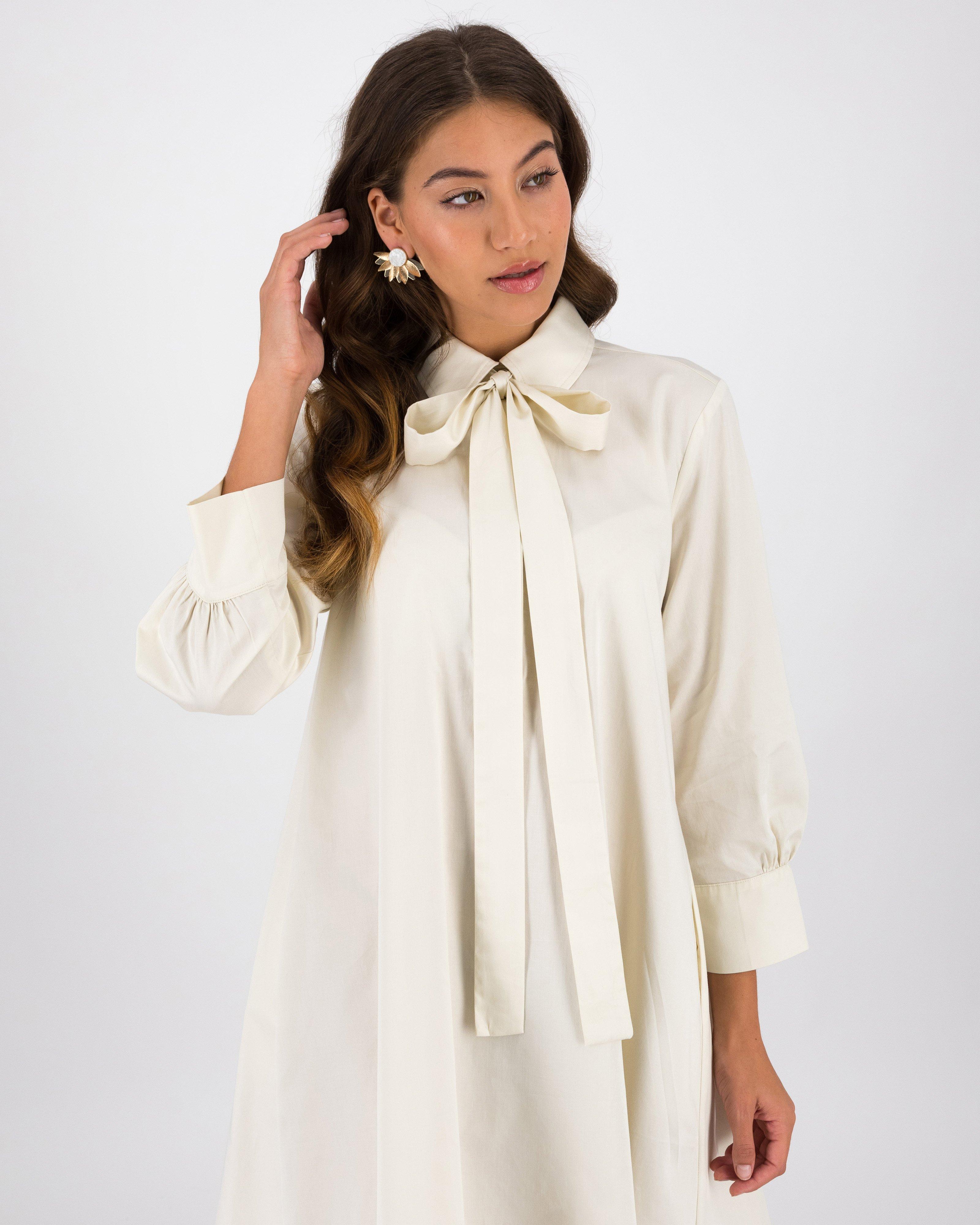 Thandi Kitty Bow Tunic Dress -  Milk