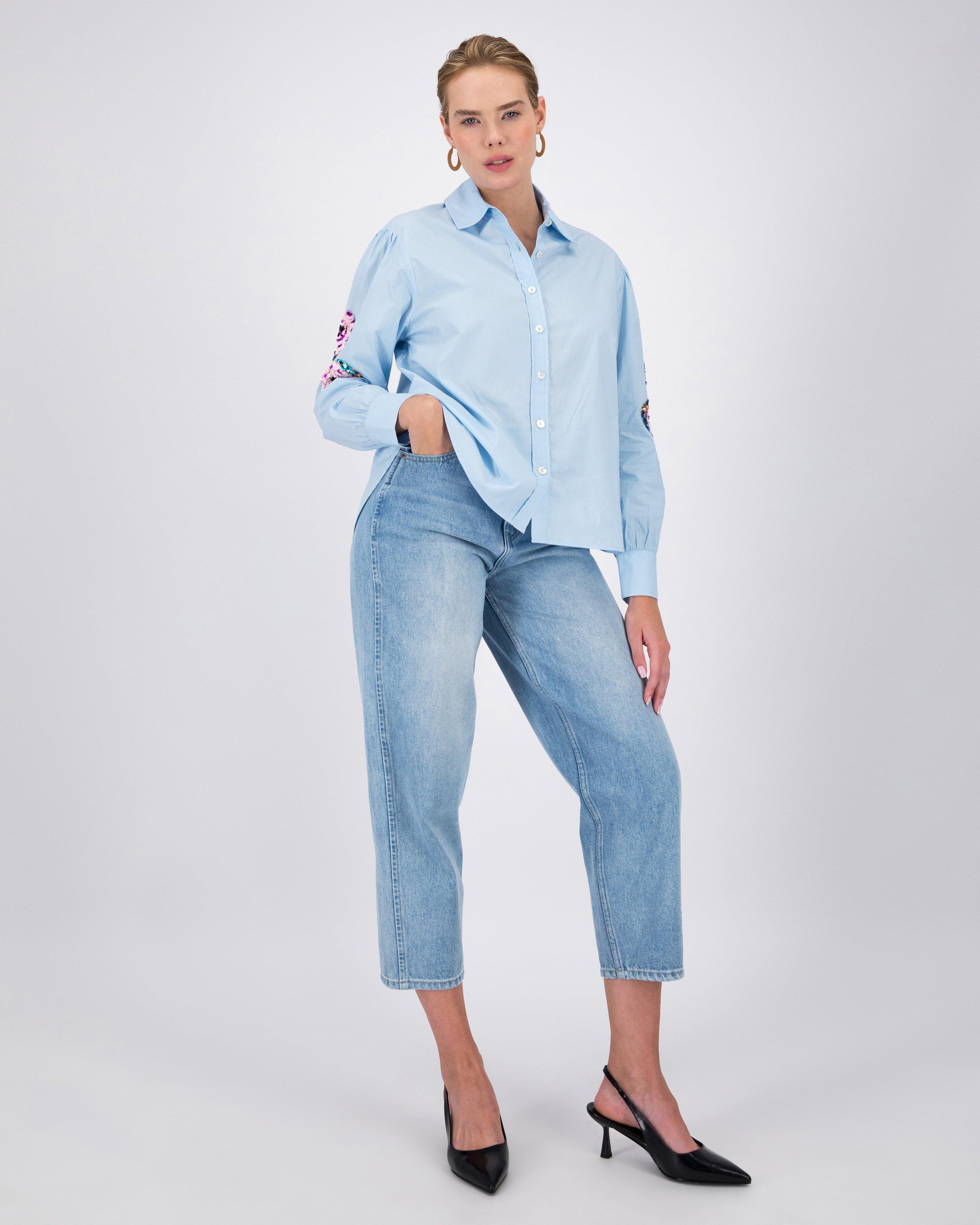 Aurielle Sequin Shirt -  Blue