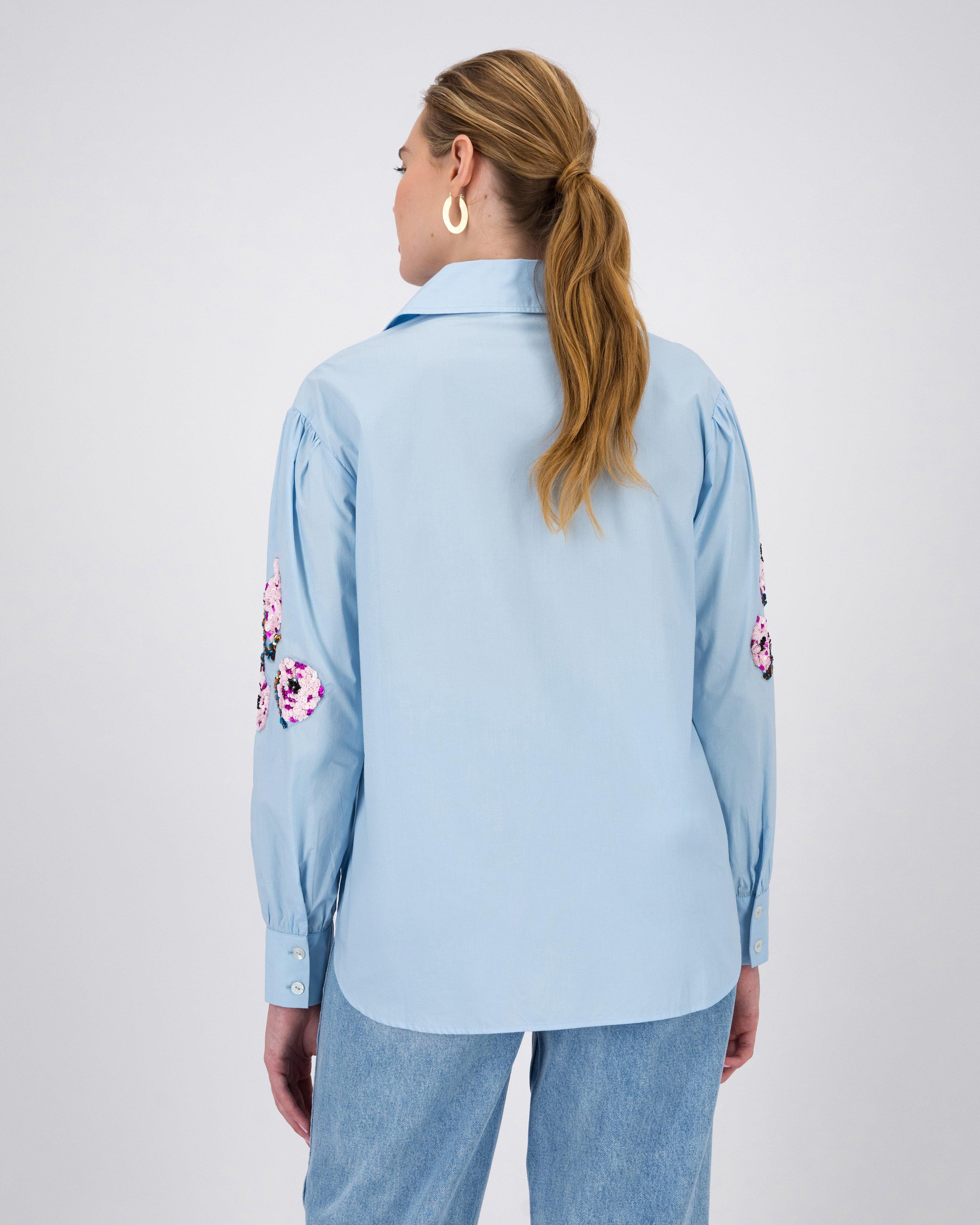 Aurielle Sequin Shirt -  Blue