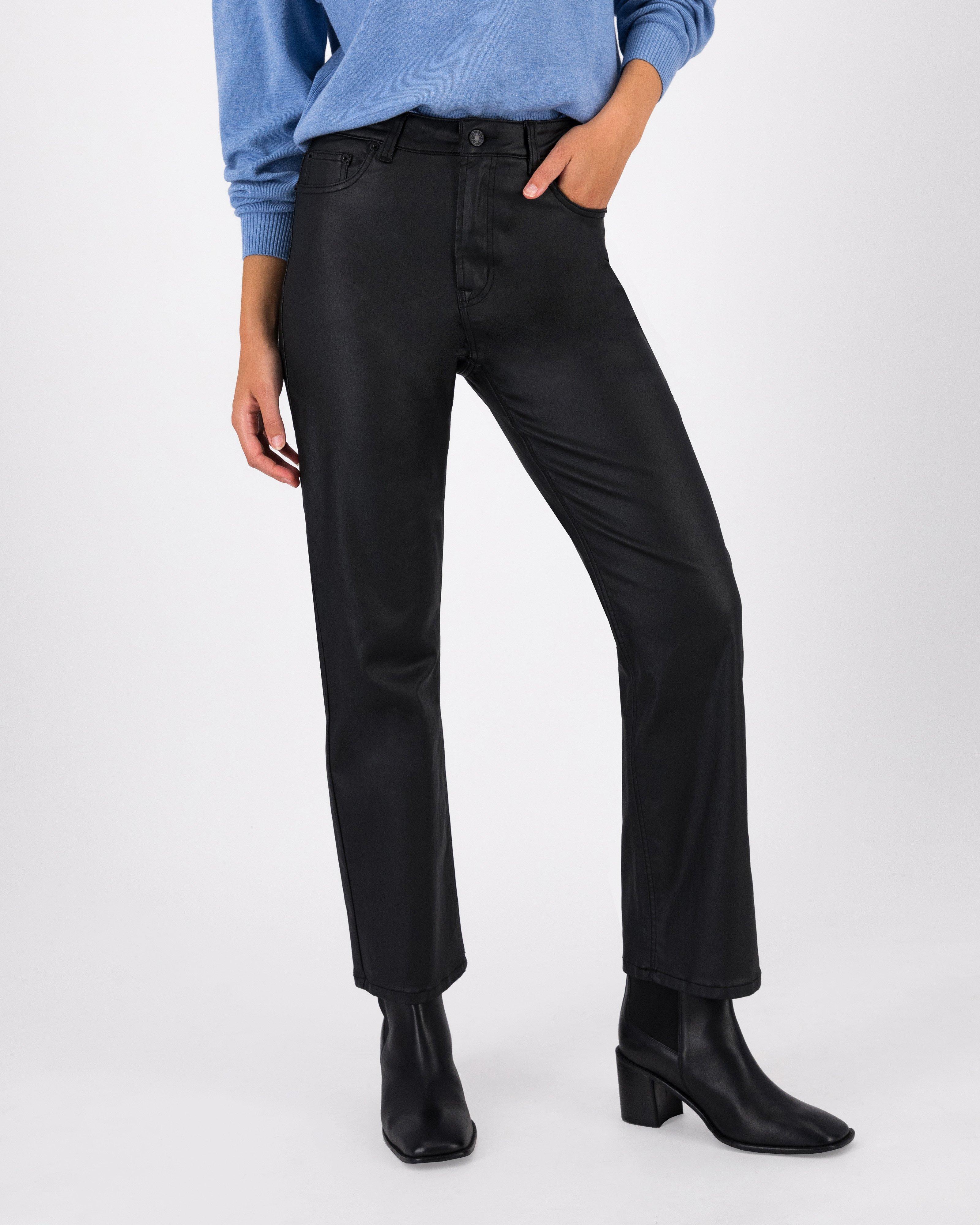 Women’s Amy Coated Straight Leg Denim -  Black