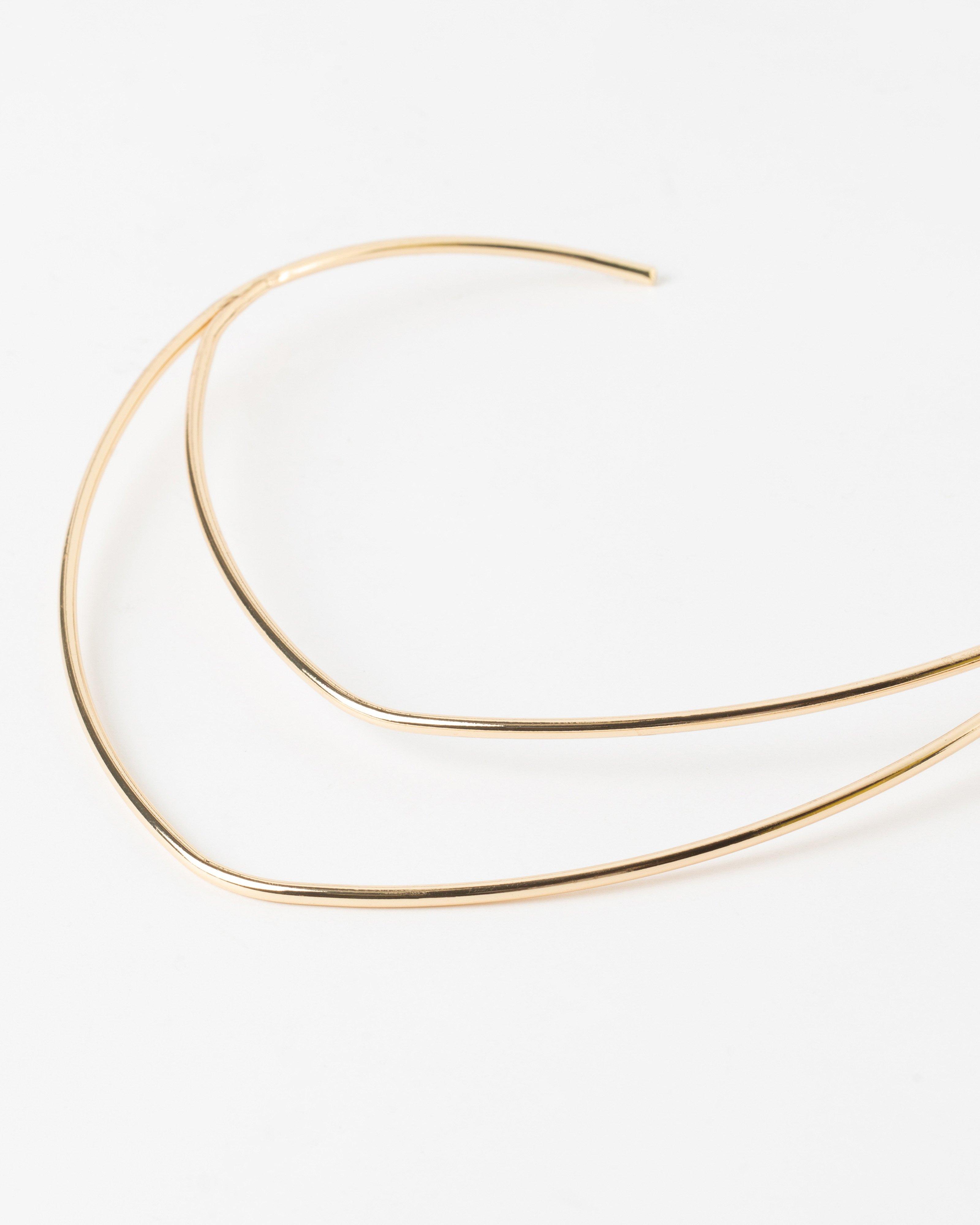 Double Solid Bar Necklace -  Gold