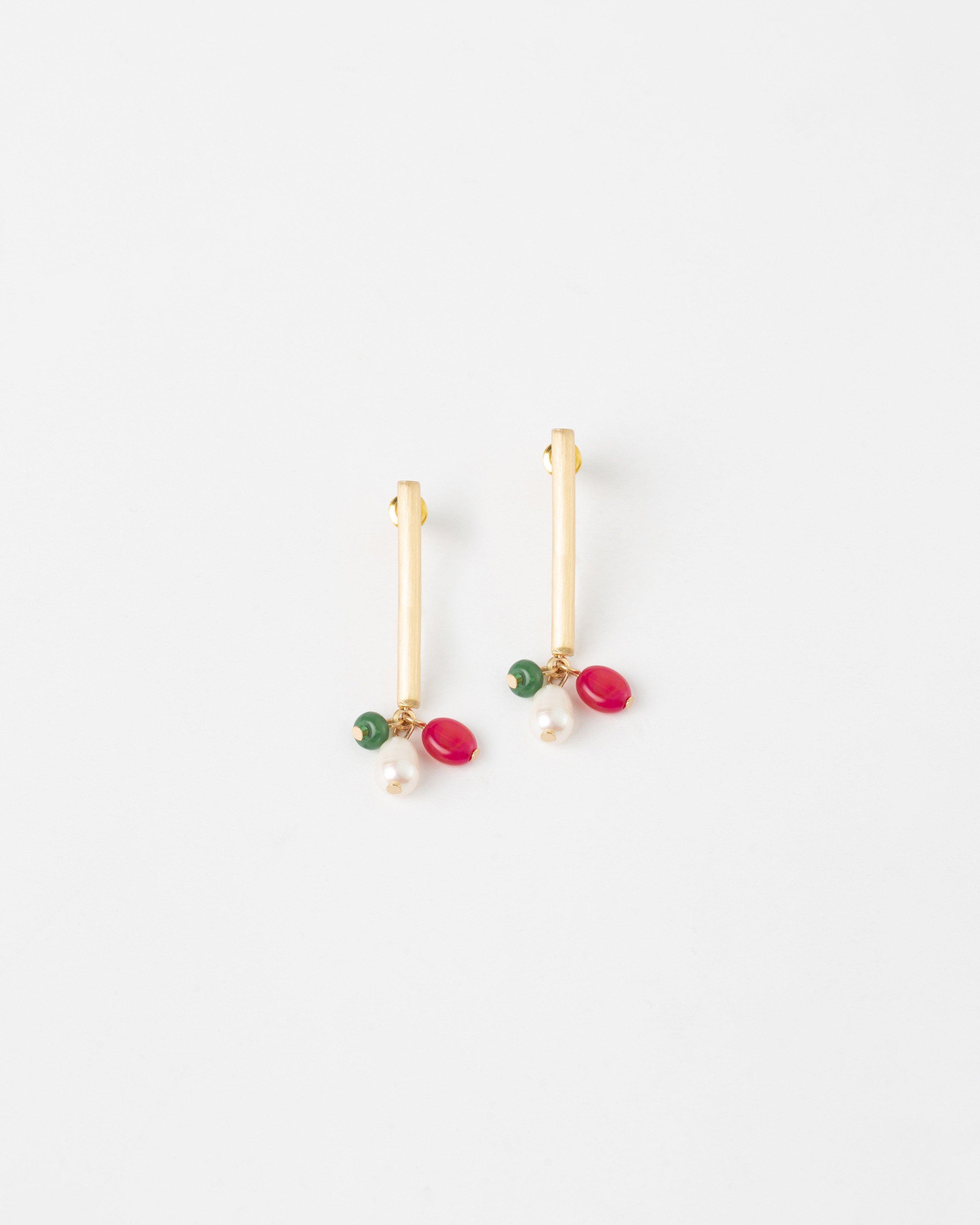 Bar Beaded Drop Earrings -  Assorted