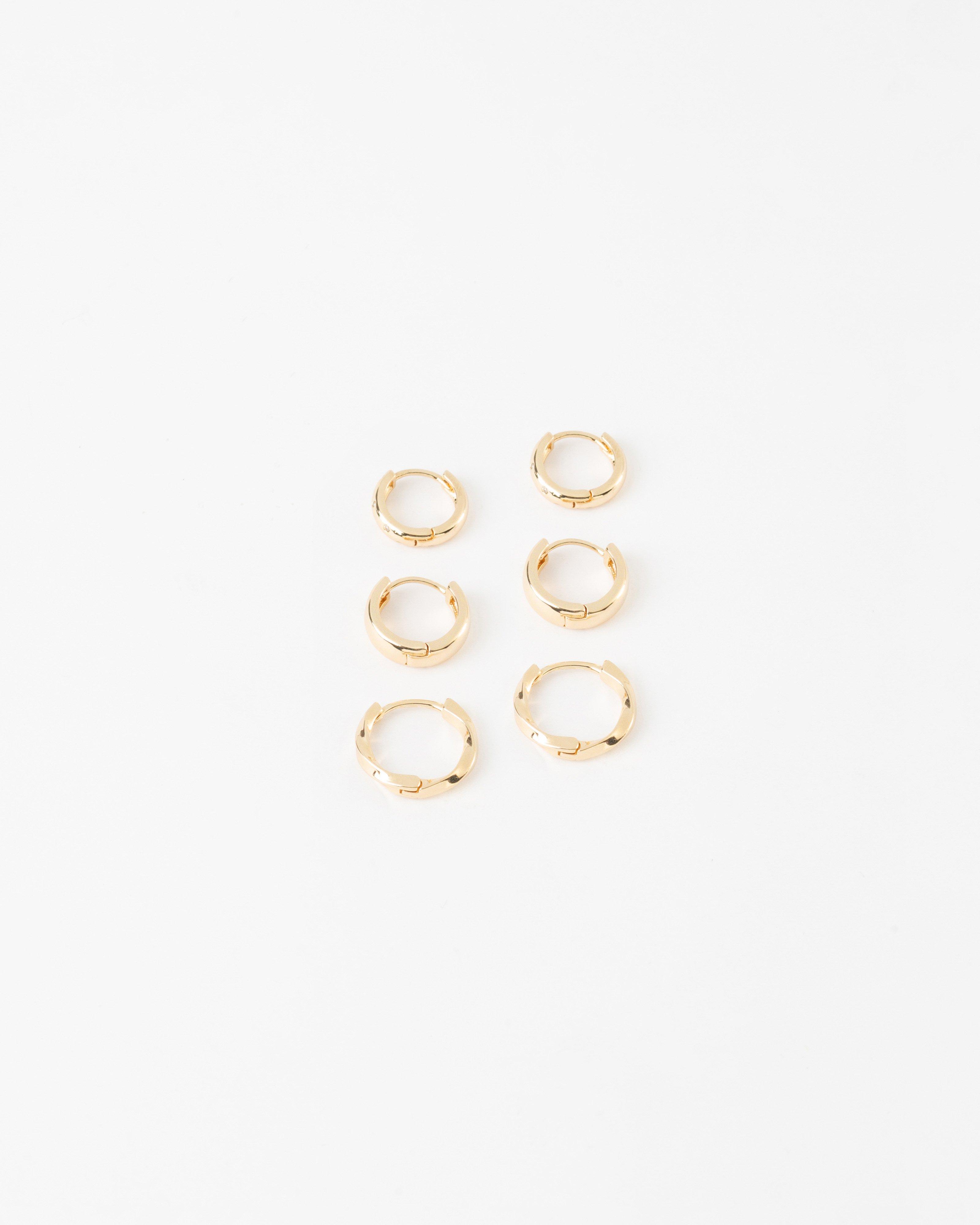 Huggie Hoop Earring Pack -  Gold