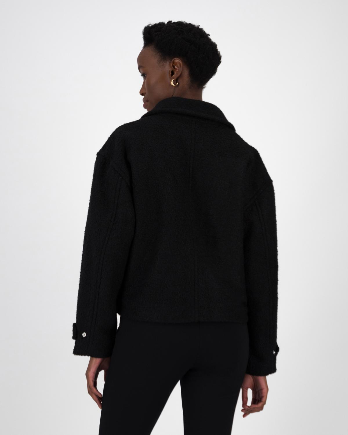 Lia Textured Jacket -  Black