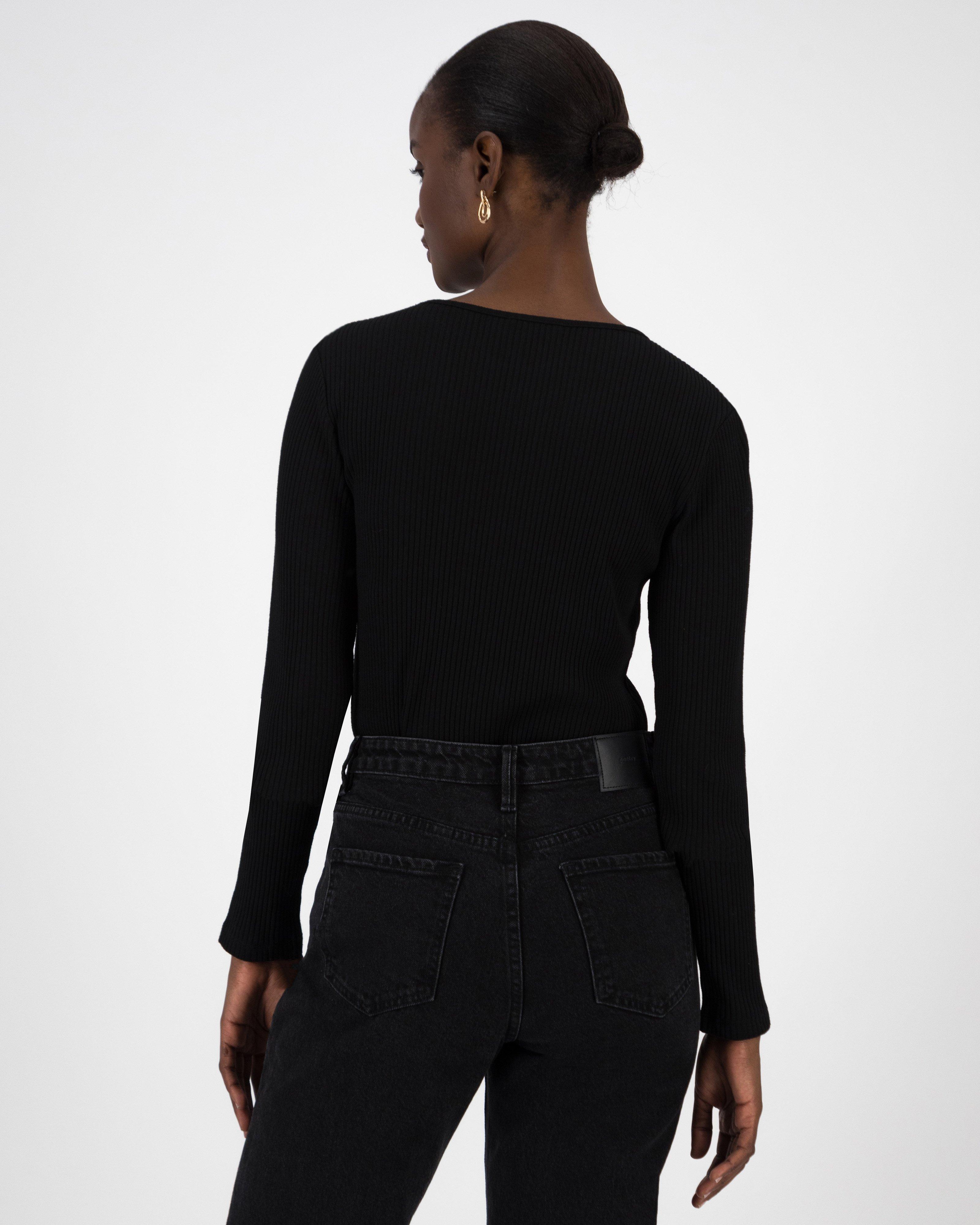 Ekin Corset Ribbed Top -  Black